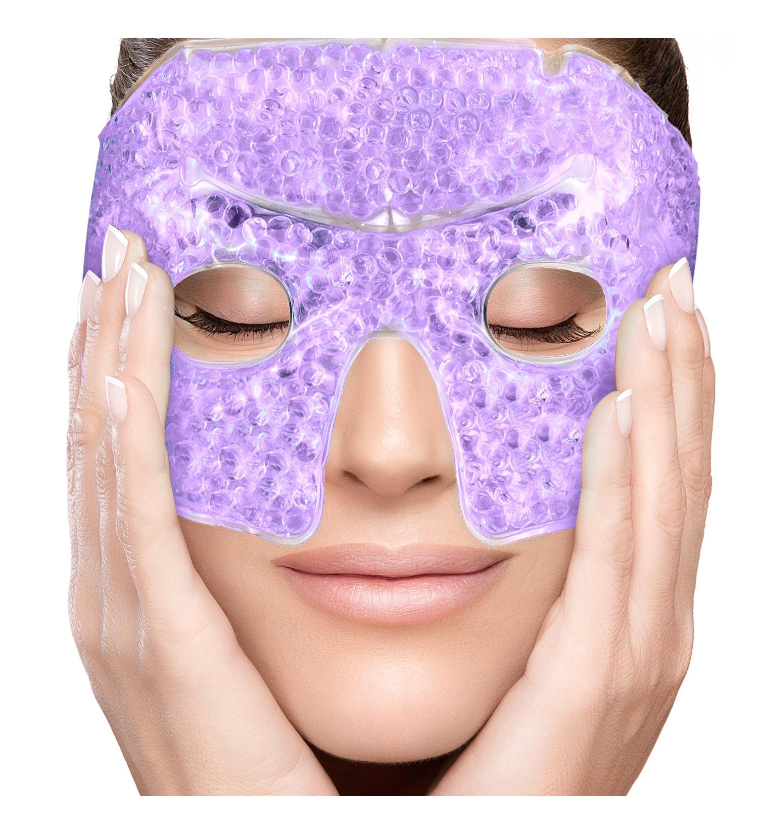 PerfeCore Eye Mask for Puffy Eyes, Migraine Relief, and Sleeping - Hot Cold Compress Pack with Gel Beads - Sinus Pressure and Headache Relief - Purple Eco-Friendly Spa Therapy Wrap with Cover - 1 Count - Buy Online on SooperMarket.com