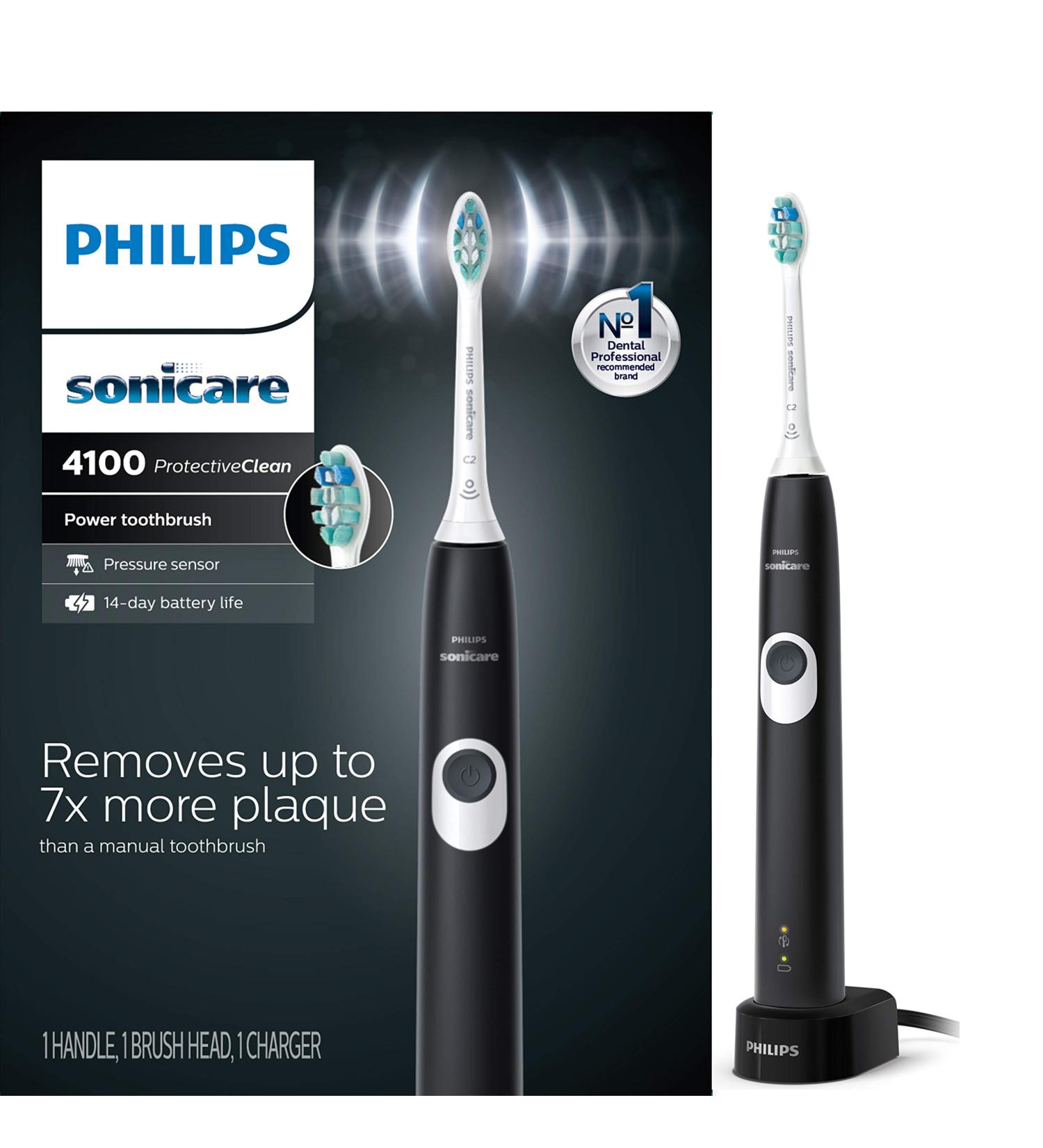 Philips Sonicare ProtectiveClean 4100 Rechargeable Electric Toothbrush Black HX6810/50 - Older Version 4100 - Buy Online on SooperMarket.com