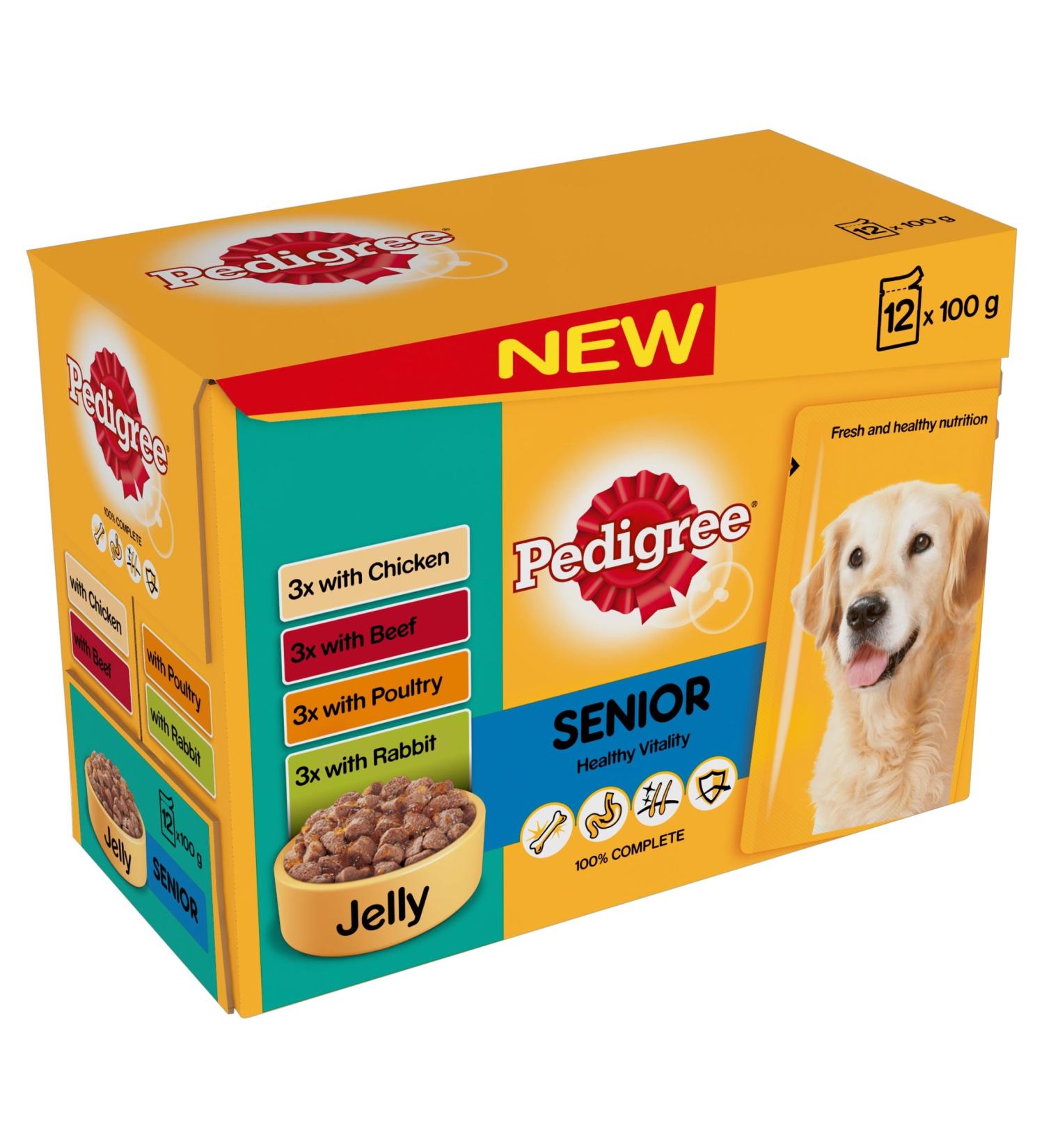 Pedigree Pouch Jelly Senior 12x100g (Pack of 4)