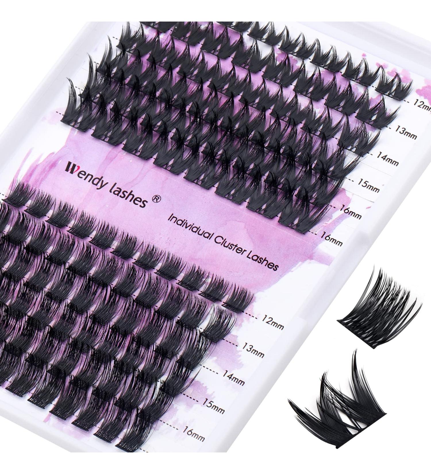 Cluster Eyelash Extensions - D Curl Mixed Individual Lashes 0.07mm 12-16mm | Soft Fluffy DIY Lash Extensions - Wendy Lash Clusters - Buy Online on SooperMarket.com