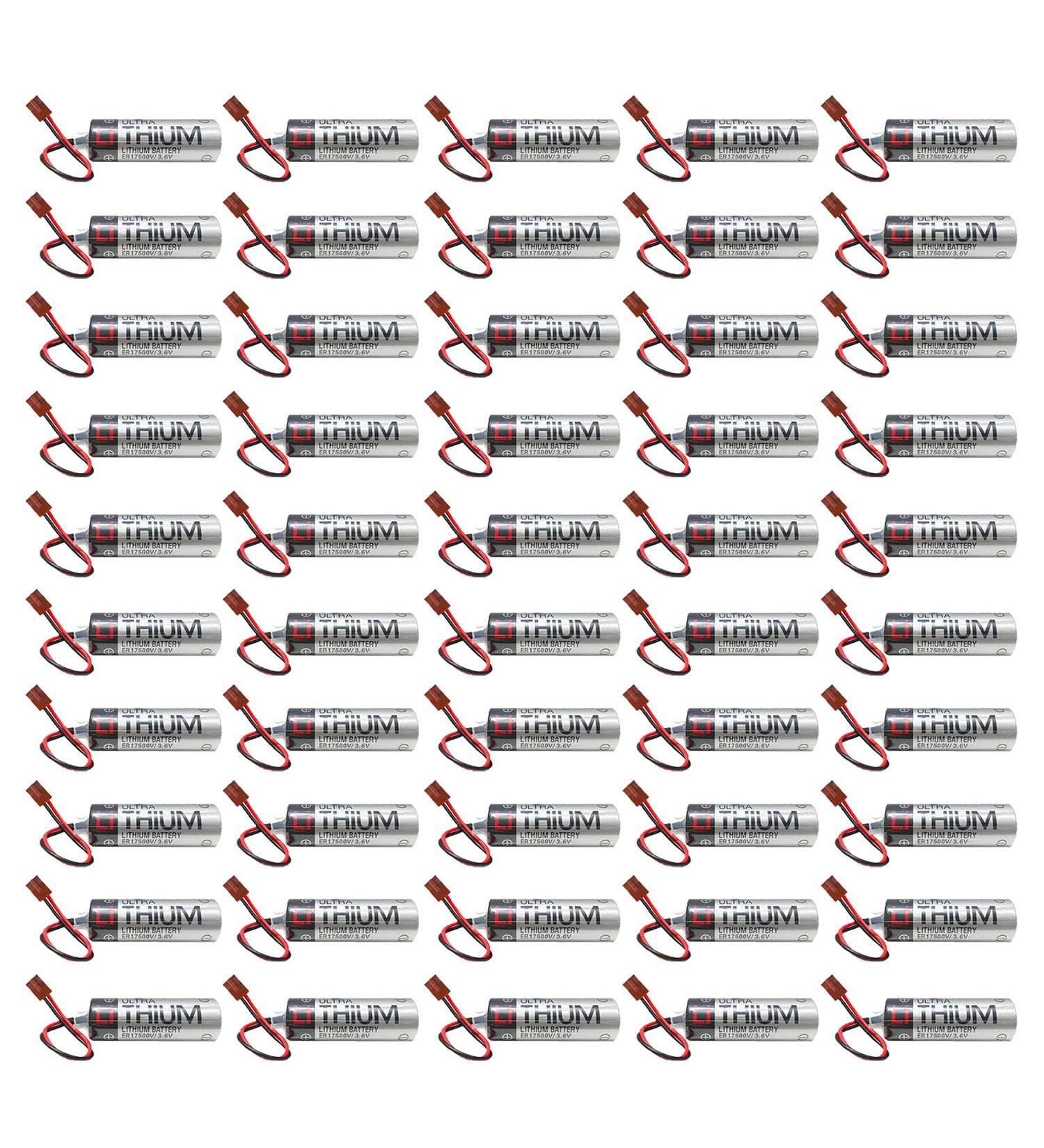 Buy 50 Pack ER6VCT ER6V/3.6V PLC Batteries for Robots - 2000mAh with Small Brown Plug | International Shipping Available - Buy Online on SooperMarket.com