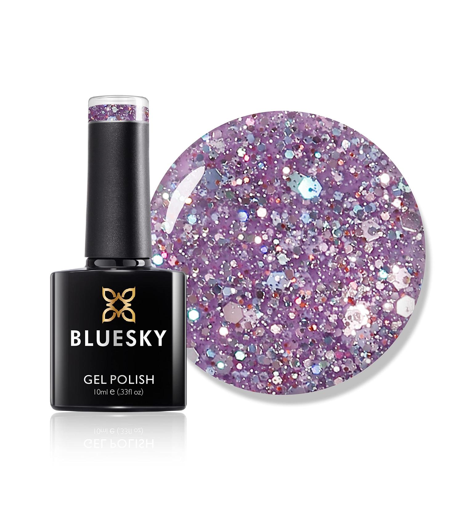 Bluesky Gel Nail Polish Purple Dream Blz48 Chunky Glitter Light Lilac - Long Lasting Chip Resistant - 10 ml - UV/LED Lamp Required - Pack of 1 - Buy Online on SooperMarket.com