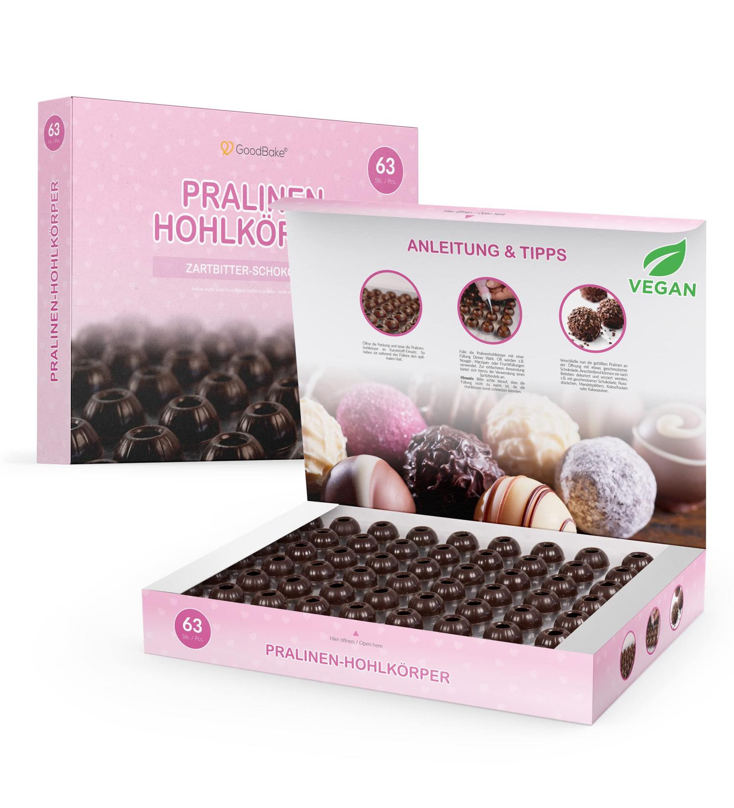 Goodbake Dark Chocolate Hollow Body - 63 pcs | DIY Chocolate Shapes & Molds for Christmas Treats - Buy Online on SooperMarket.com