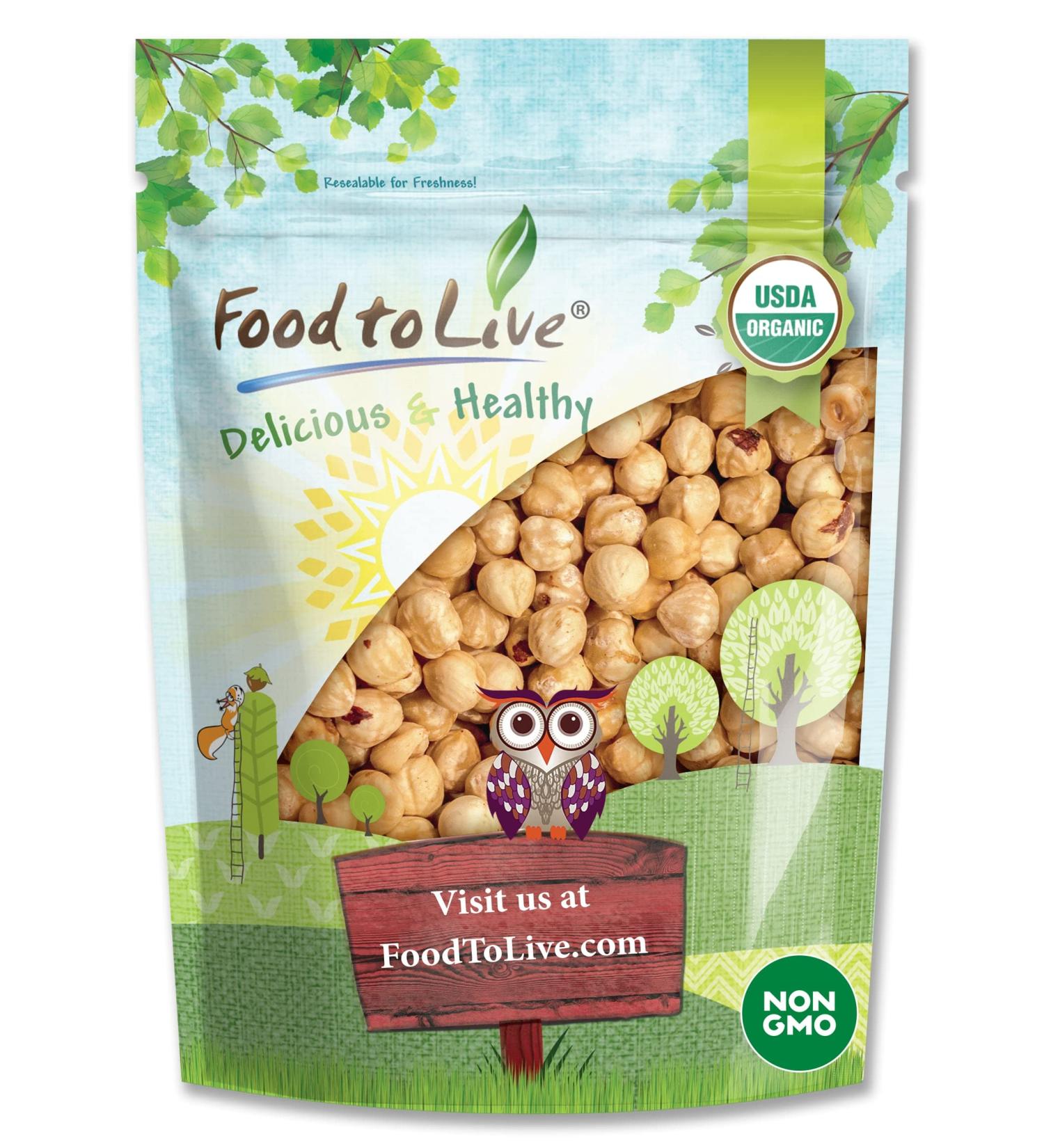 Organic Dry Roasted Blanched Hazelnuts 4 lbs - Non-GMO, Himalayan Salt, Vegan Snack - Kosher, Bulk Filberts - Buy Online on SooperMarket.com