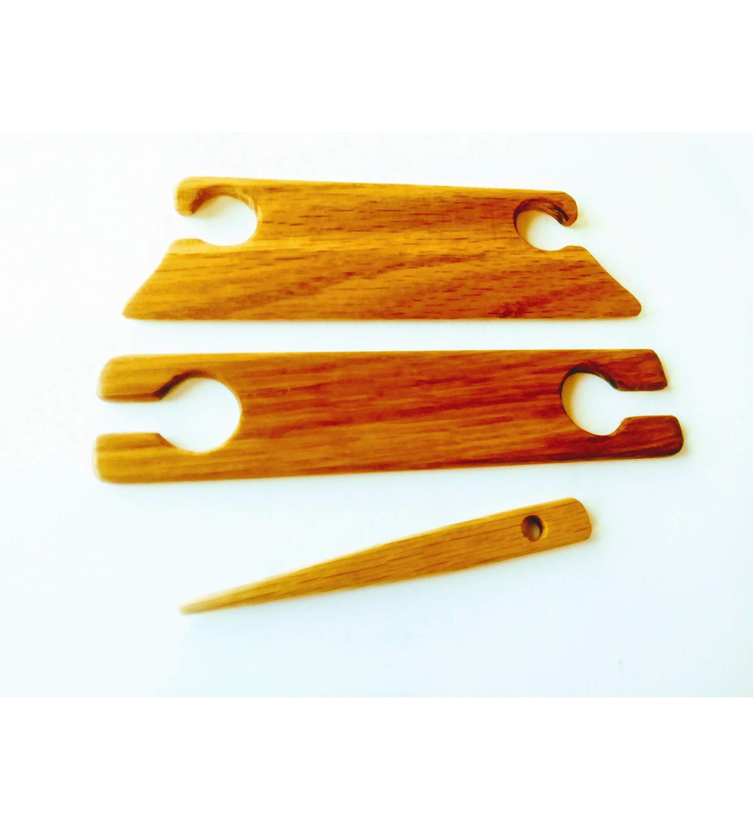4 inch Beveled Inkle Shuttle, Tablet Weaving with Shuttle and Needle