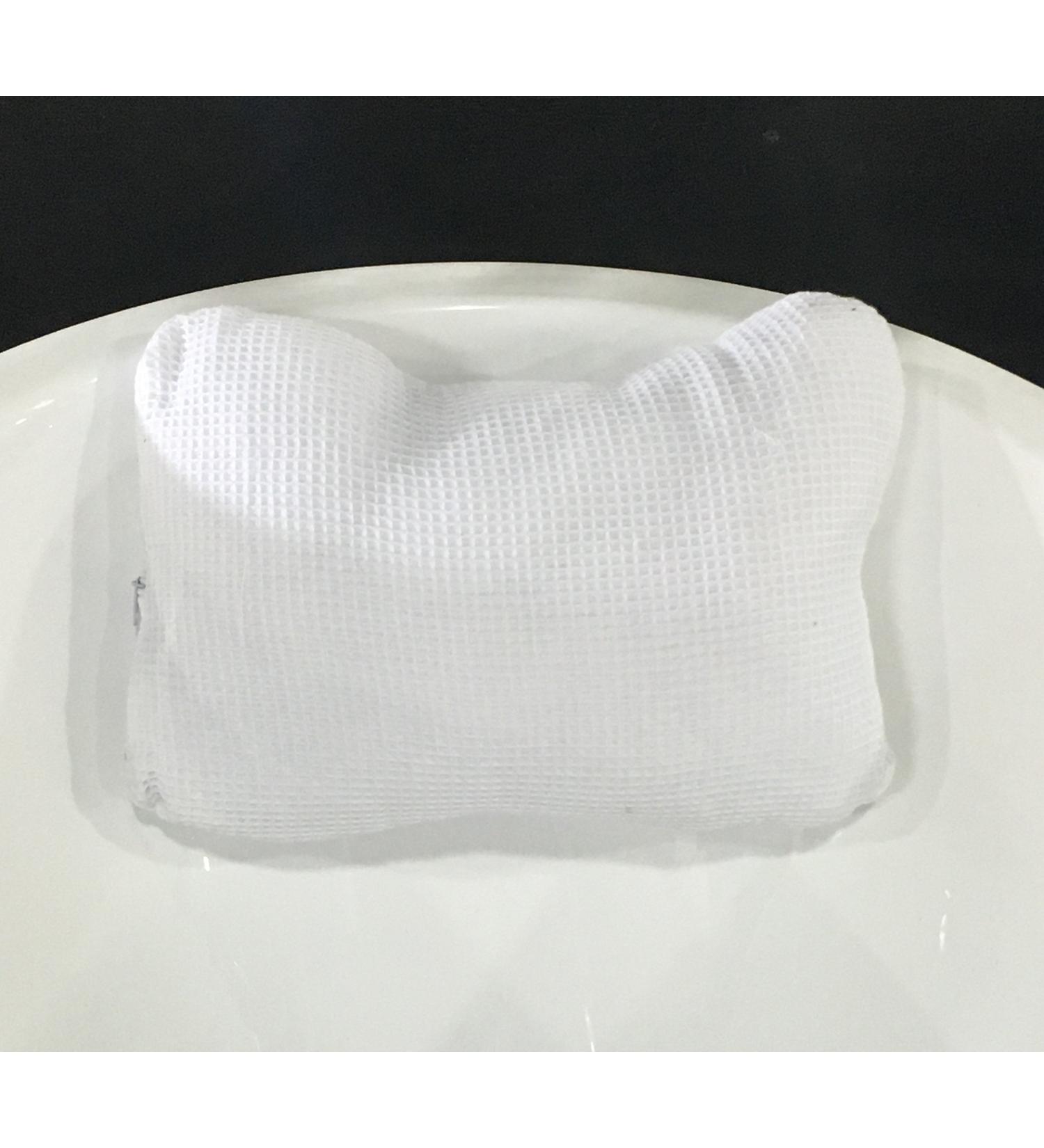 Super Soft White Bath Pillow with Suction Cups - Removable, Washable Cover - Buy Online on SooperMarket.com