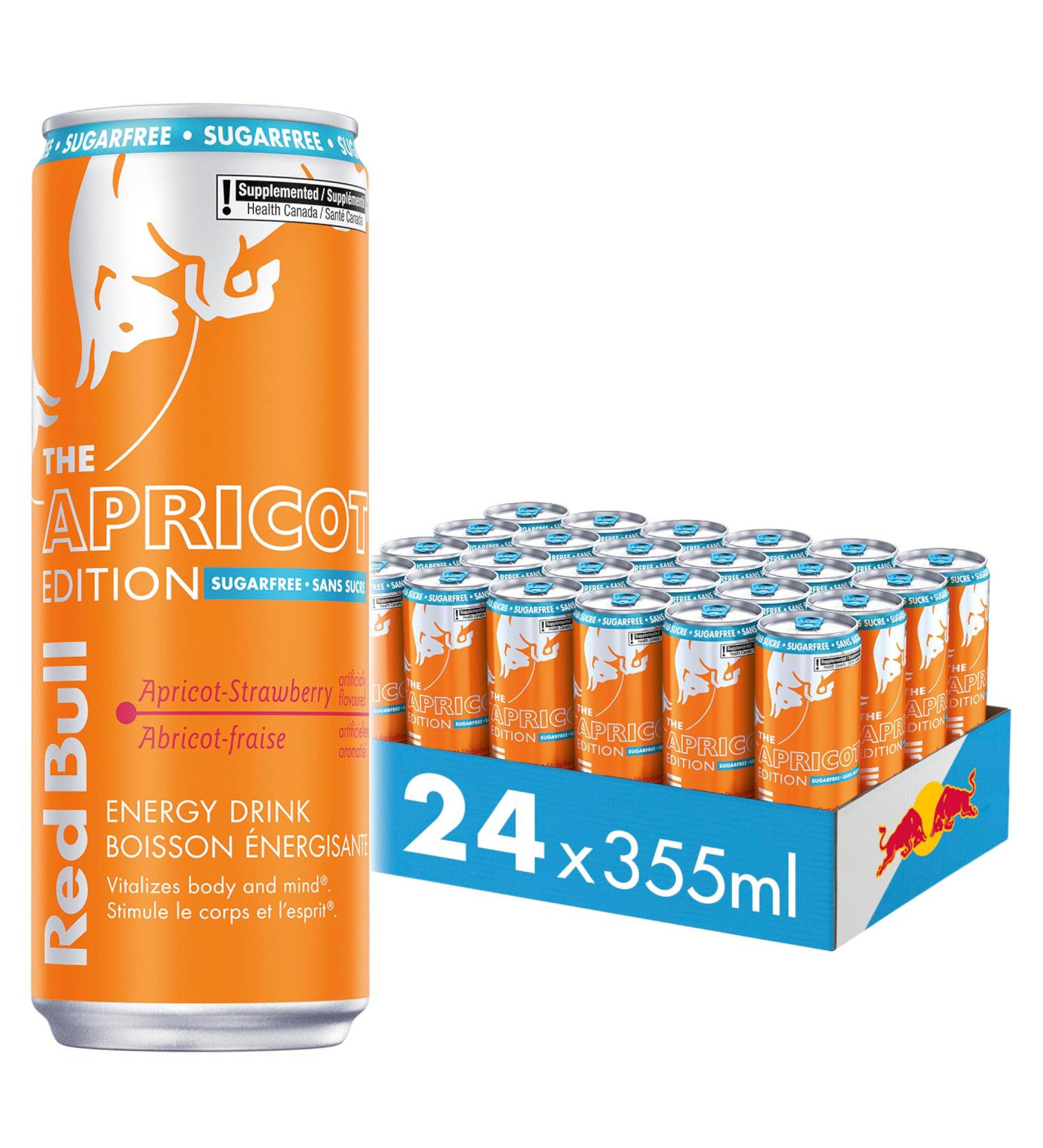 Red Bull Energy Drink Apricot-Strawberry Sugarfree 355ml (24pk) 355ml (Pack of 24) - Buy Online on SooperMarket.com