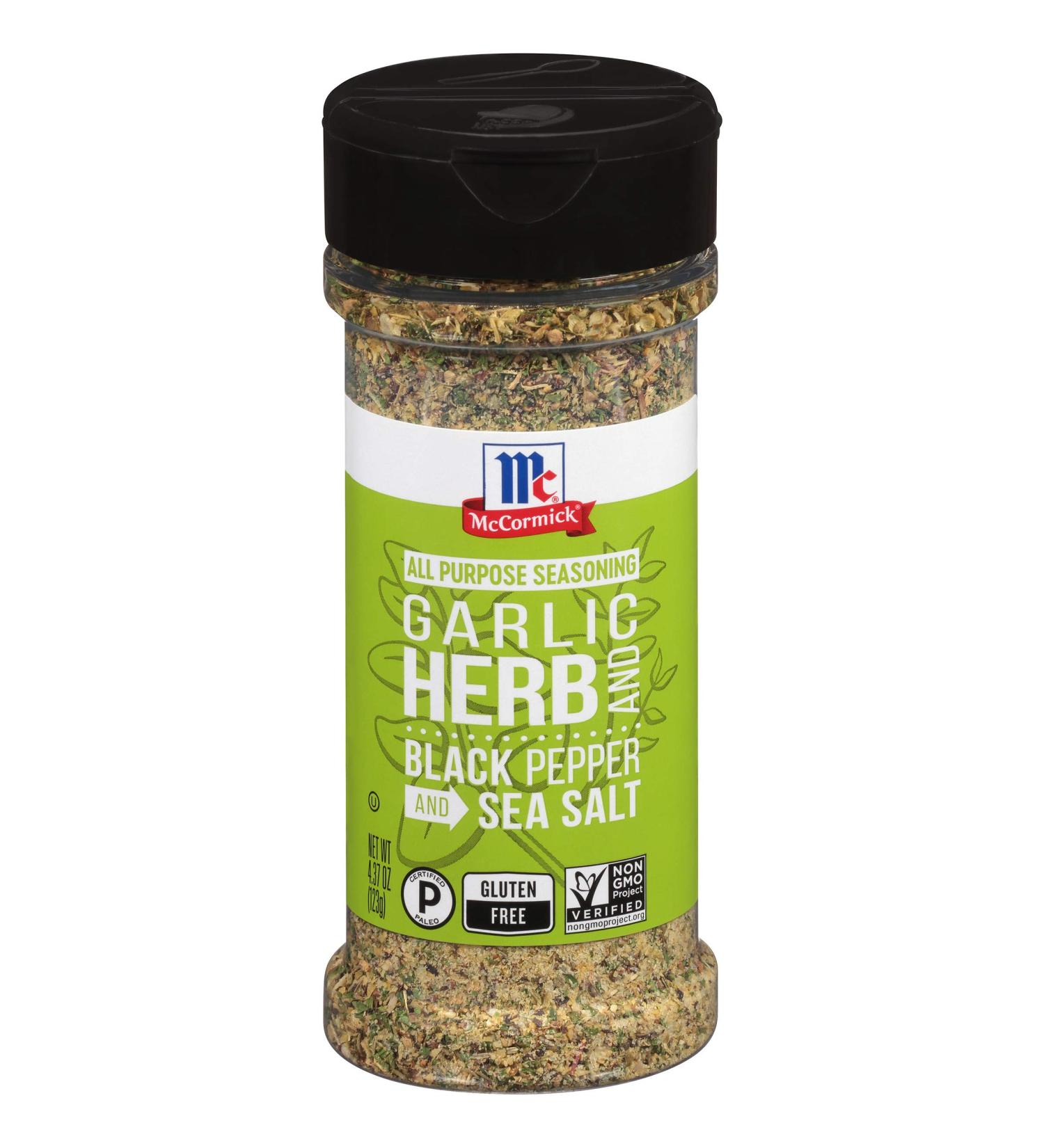 McCormick Garlic Herb, Black Pepper & Sea Salt All Purpose Seasoning 4.37 oz - Pack of 1 - Buy Online on SooperMarket.com