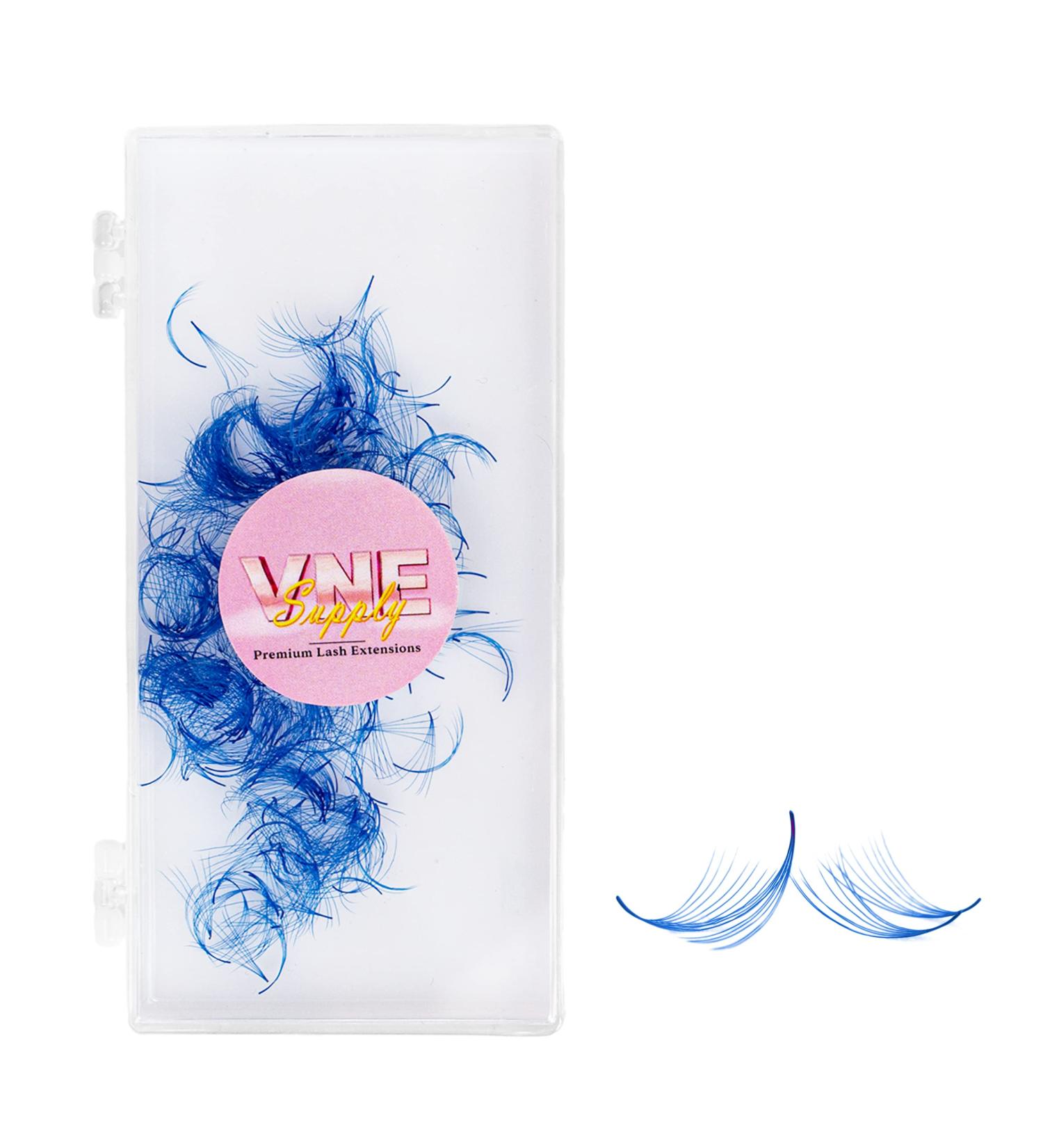 VNE 500 Fans Colorful Lash Extensions | Premade Volume & Mega Volume Fans | Blue 6D | 14mm D Curl - Buy Online on SooperMarket.com