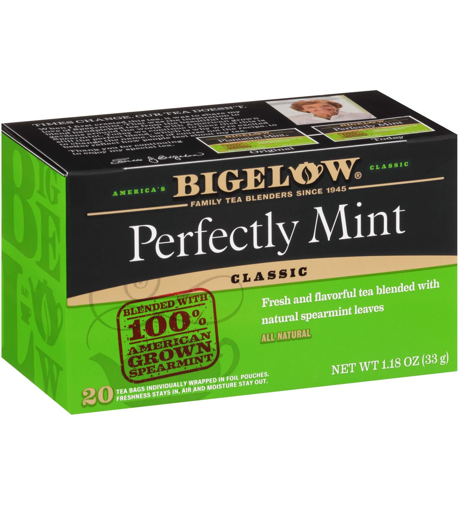 Bigelow Perfectly Mint Black Tea - Caffeinated, 120 Tea Bags (20 Count x 6 Pack) - Buy Online on SooperMarket.com