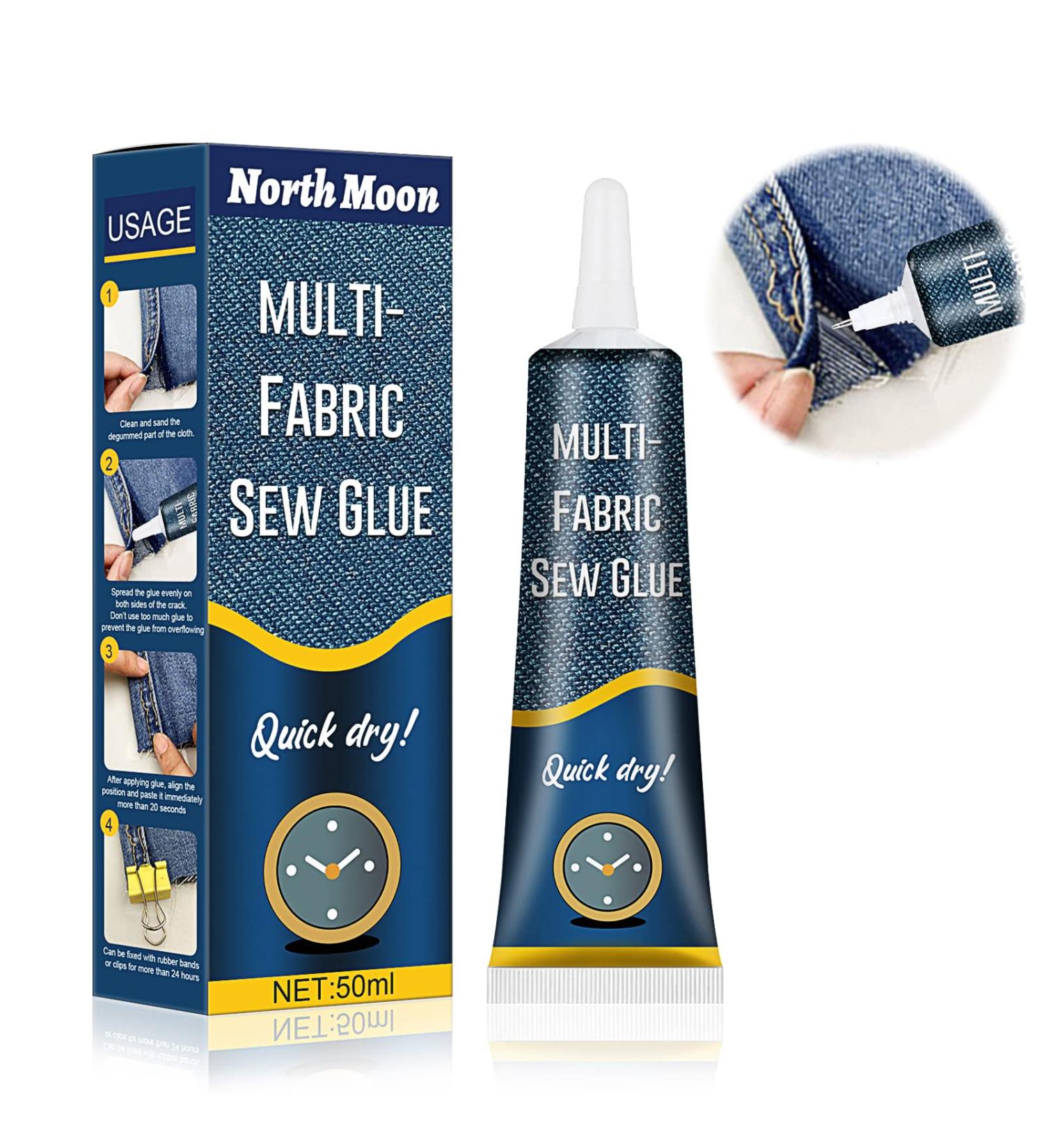 Fabric Repair Glue - Fast Dry Adhesive for Jeans, Pants, Denim, Leather - Washable & Clear - Sewing and Printing - Buy Online on SooperMarket.com