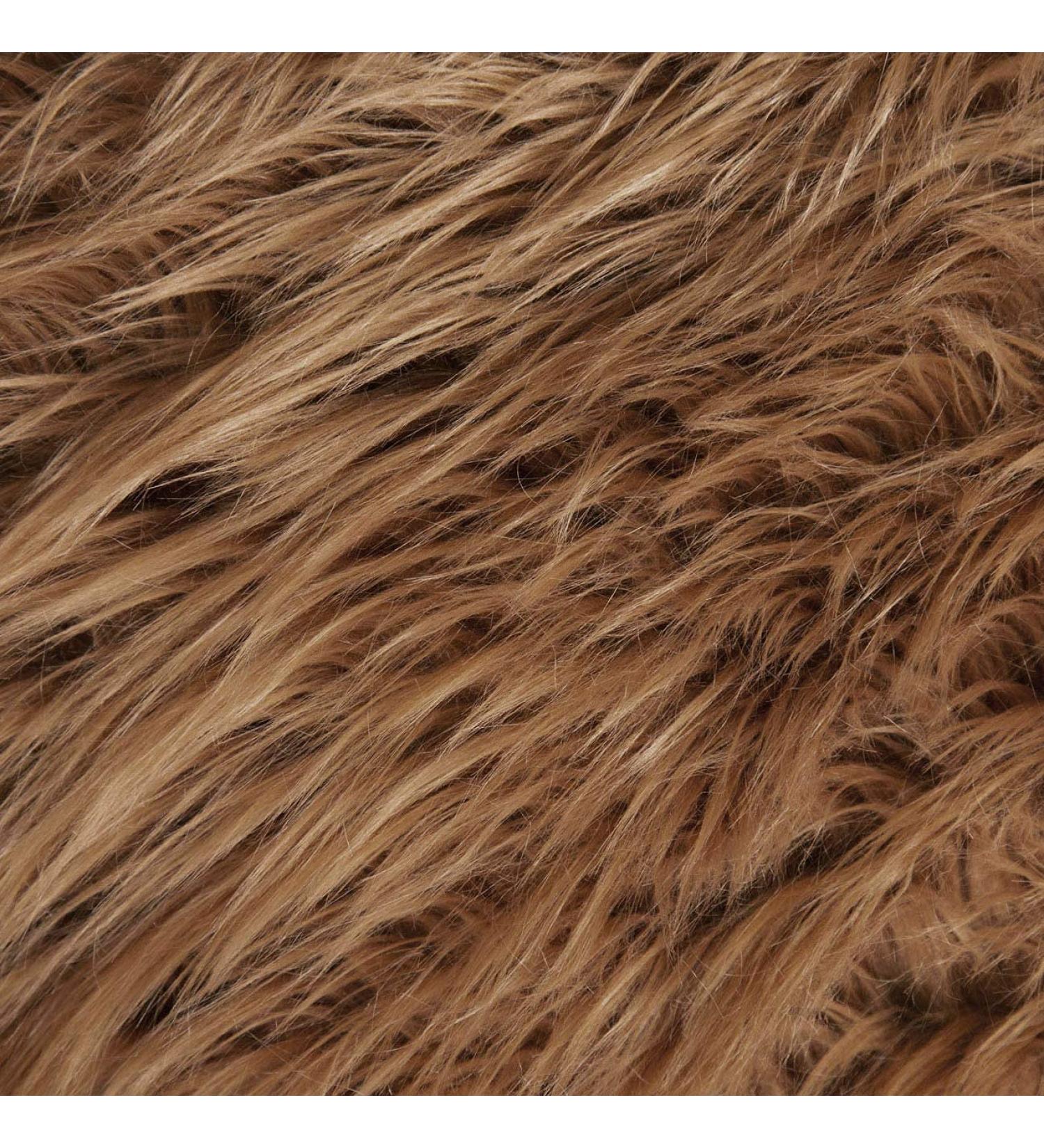 Shaggy Faux Fur Fabric by FabricLA - 18x60 Inches - Light Brown Craft Furry Fabric for Sewing Apparel, Rugs, Pillows, and More - Buy Online on SooperMarket.com