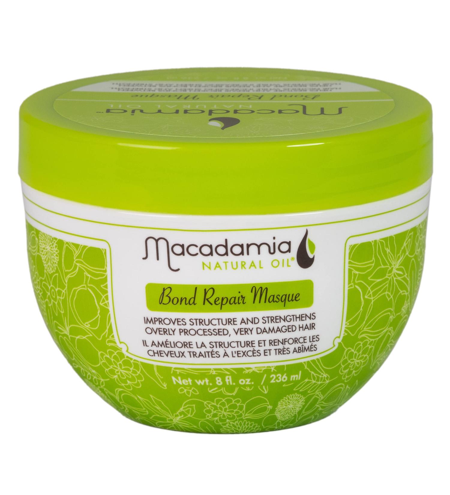 Macadamia Bond Repair Masque 236ml | Revive & Strengthen Damaged Hair | Fermented Aminoacids, Macadamia Oil, Argan Oil, Sunflower Oil - Buy Online on SooperMarket.com