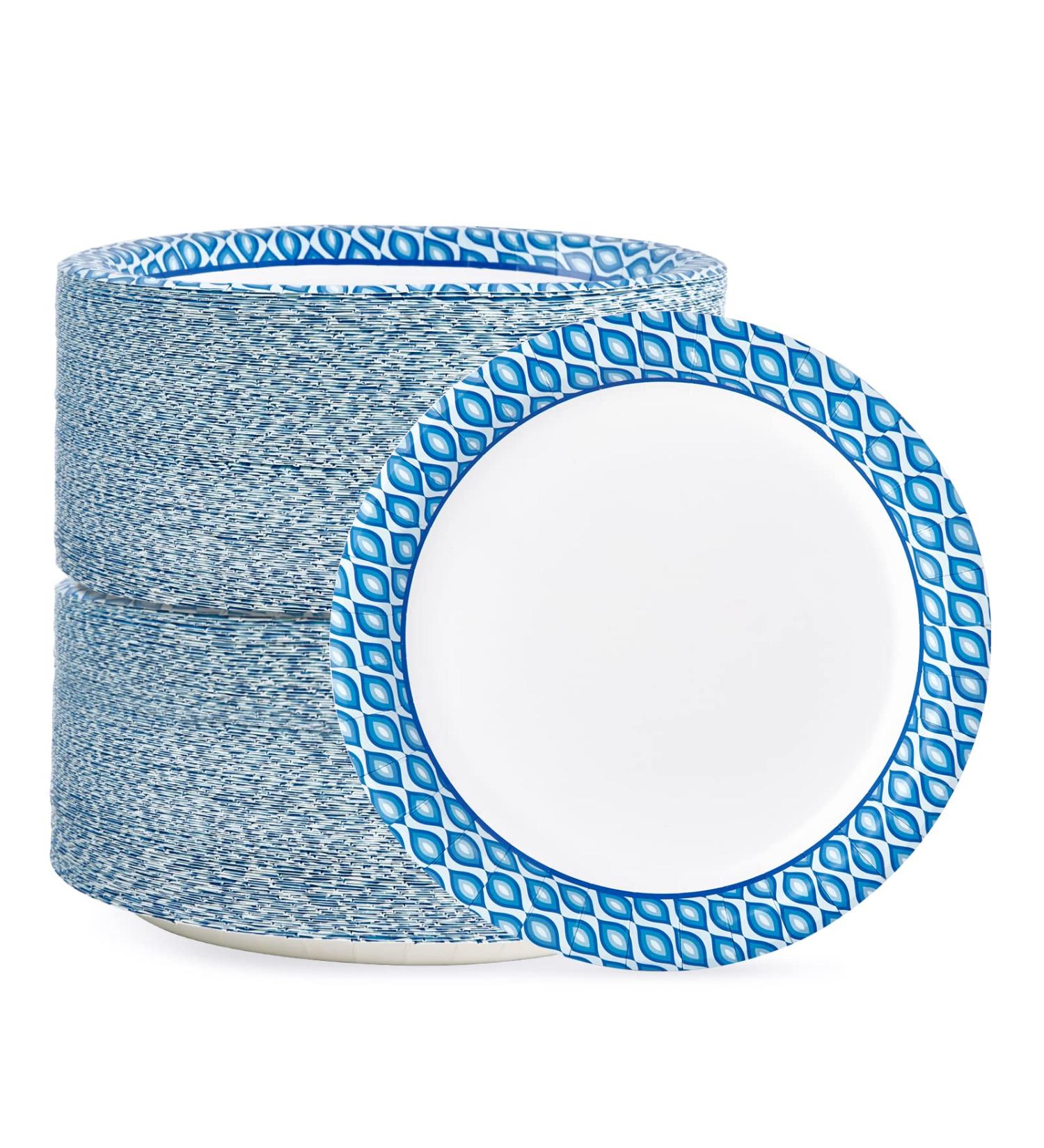 MUCHII 8.375 Inch Disposable Paper Plates 300 Count - Soak-Proof & Cut-Proof for Family Gatherings, Parties, Picnics - 300 Pack - Buy Online on SooperMarket.com