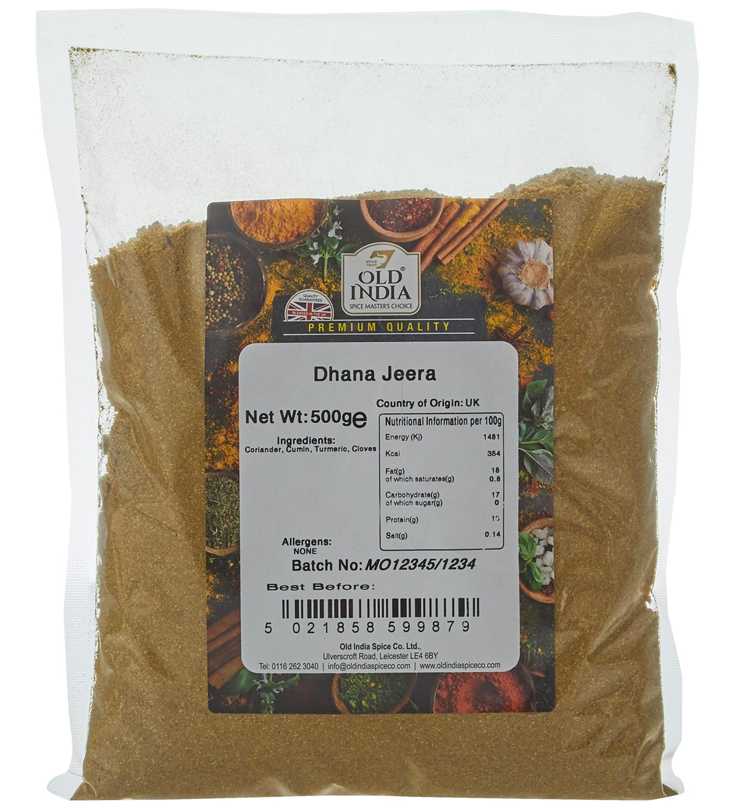 Old India Dhana Jeera 500g - Premium Quality Spice Blend for Authentic Indian Cuisine - Buy Online on SooperMarket.com