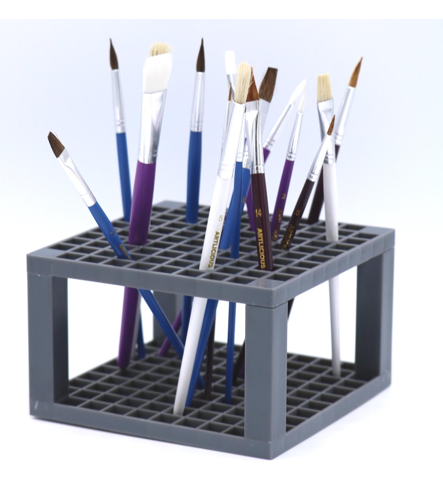 Multi Bin Art Brush Organizer 96 Hole Plastic Pencil & Brush Holder Colored Pencils Markers - Desk Stand Organizer Holder Fits Paint Brushes Dryer Holder for Pens Colored Pencils Markers (1) - Buy Online on SooperMarket.com