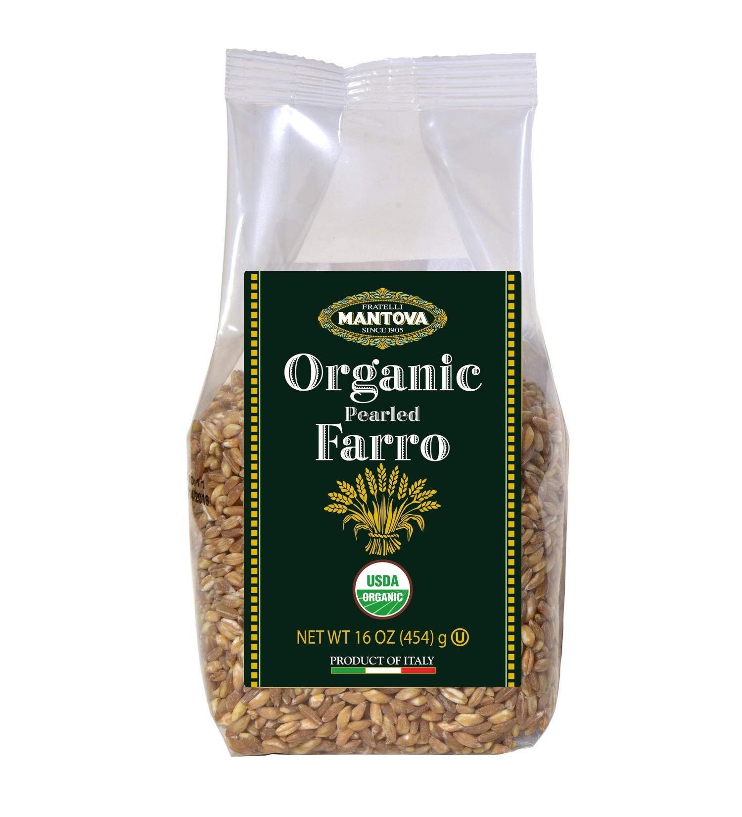 Mantova Organic Italian Farro, 1 lb Zero grams of trans fat, Product of Italy