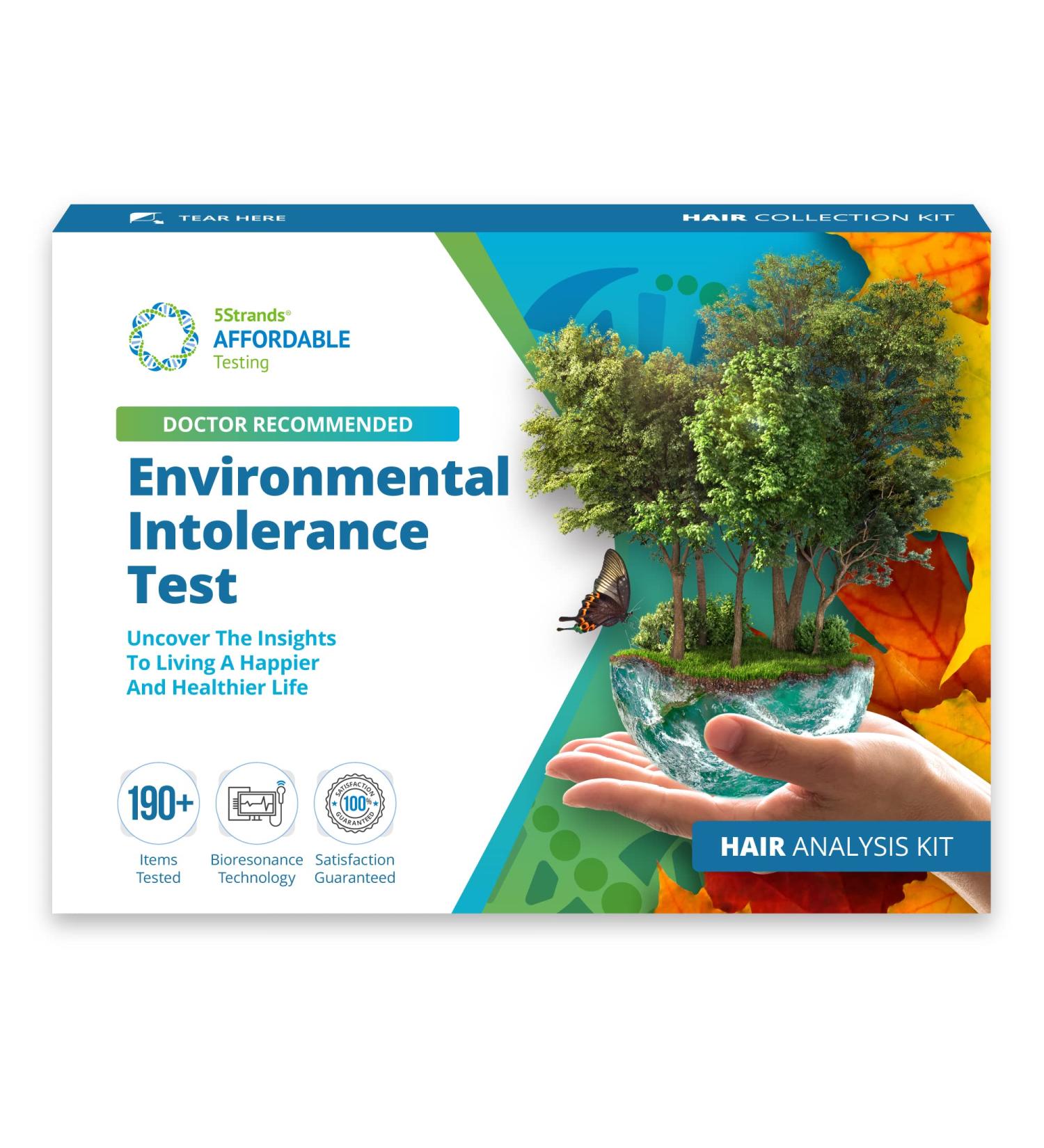 5Strands Environmental Intolerance Test - Home Sensitivity Test for 190 Outdoor & Indoor Items - Accurate Hair Analysis - Results in 7 Days - Buy Online on SooperMarket.com