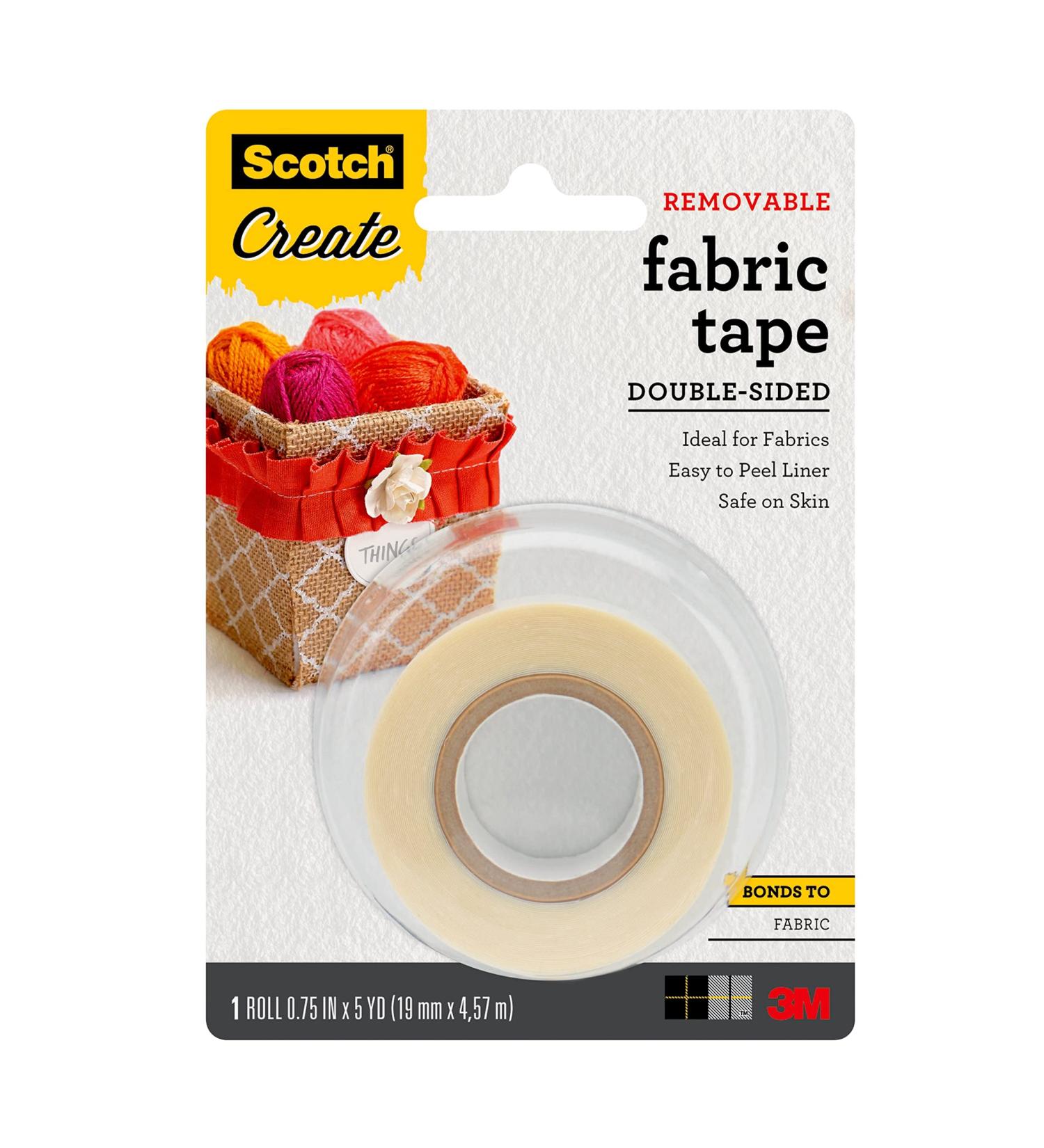 Scotch Removable Fabric Tape 3/4 in x 180 in 1/Pack Removable and Double Sided (FTR-1-CFT) 1 roll - Buy Online on SooperMarket.com