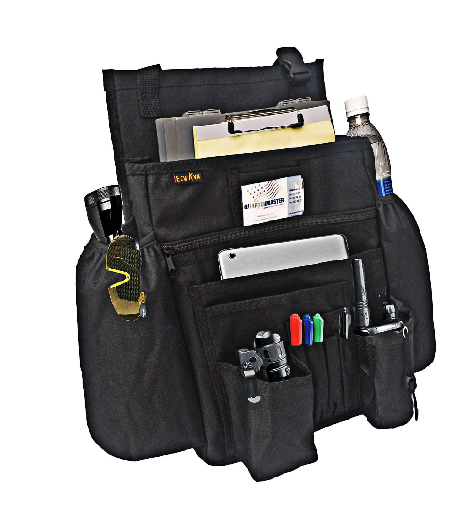 ECWKVN Car Front Seat Organiser - Heavy Duty Passenger Tidy Backseat Storage Bag with 10 Pockets - Black - Buy Online on SooperMarket.com
