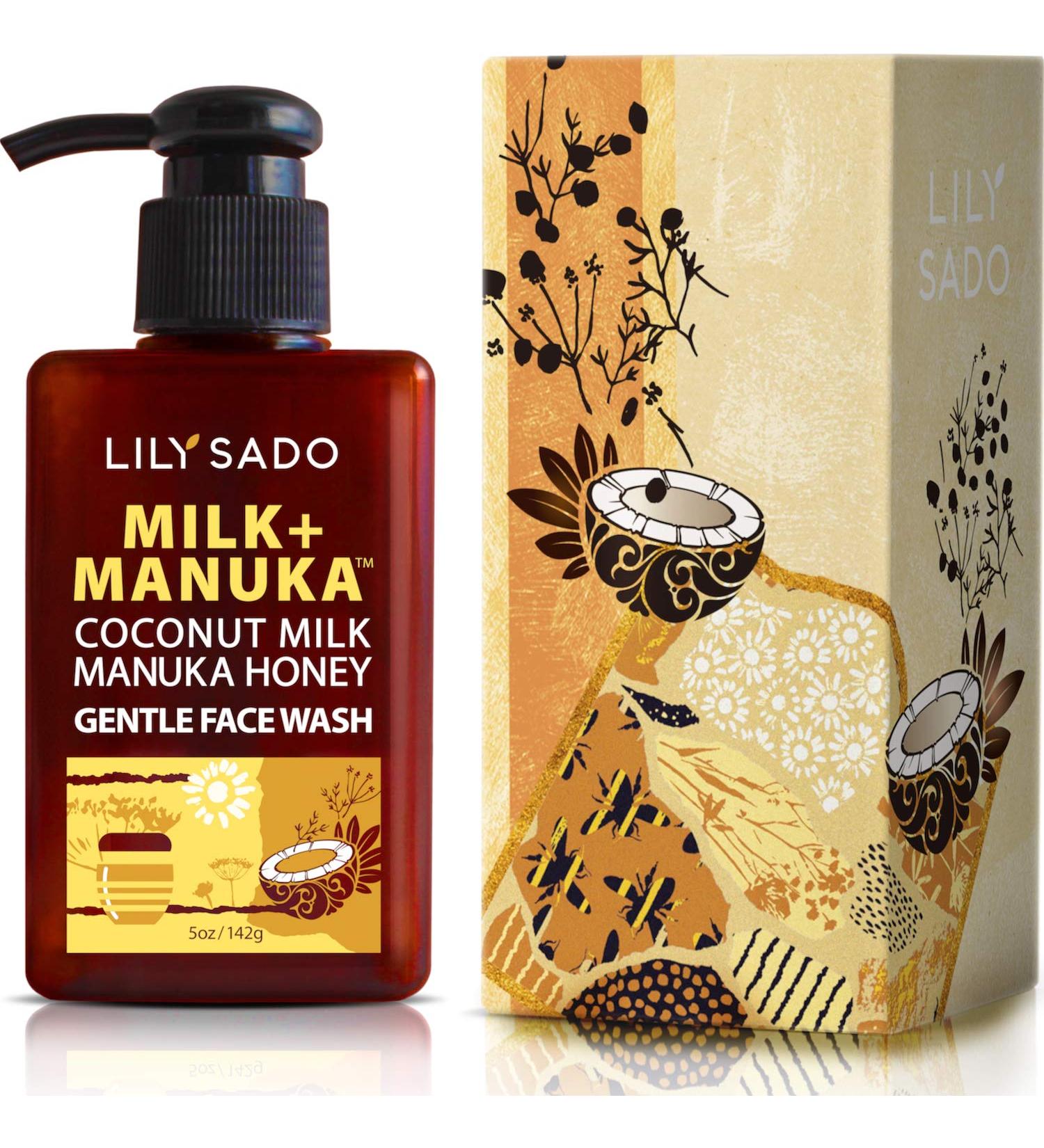 LILY SADO Milk+Manuka Coconut Milk & Honey Gel Cleanser | Gentle Facial Wash - Hydrating Balancing & Pore-Reducing - 5oz Natural & Cruelty-Free - Buy Online on SooperMarket.com