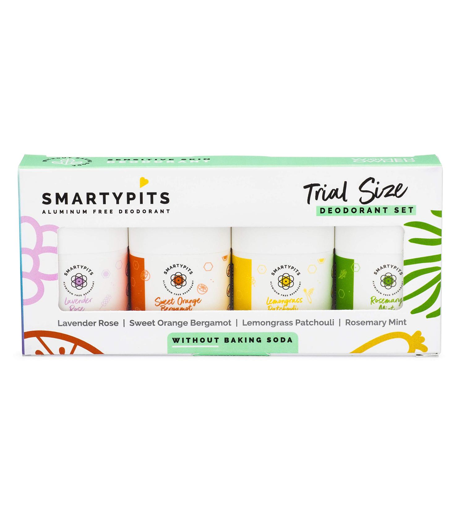 SmartyPits Mini Deodorant Sampler Pack - Baking Soda Free, Lavender Rose Essential Oil Blend | Sensitive Skin Formula - Buy Online on SooperMarket.com