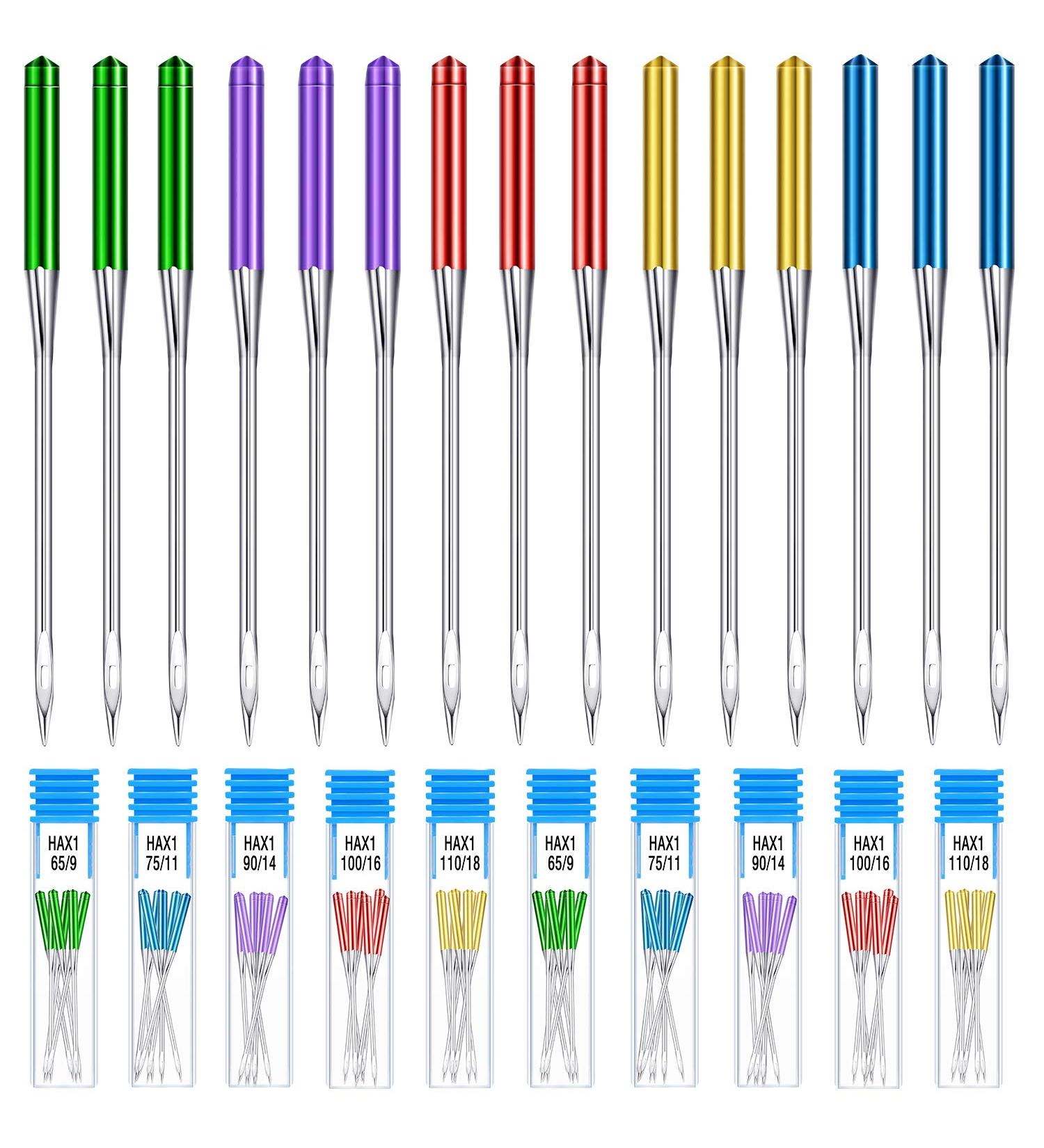 30 Pcs Universal Regular Point Sewing Machine Needles for Singer, Brother & Old Machines - Sizes 9, 11, 14, 16, 18 - Buy Online on SooperMarket.com