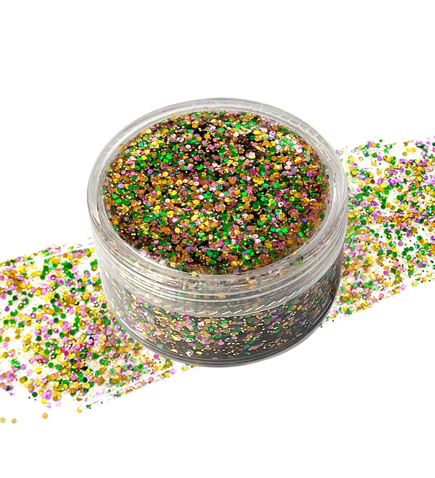 Buy Green Purple Gold Holographic Chunky Glitter - 25g for Mardi Gras Crafts Face & Body Art Nail Decorations - Fast International Shipping - Buy Online on SooperMarket.com