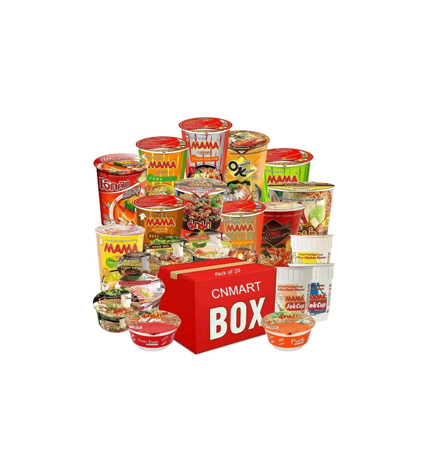 Mama Instant Noodle Cup Rice Vermicelli Pho Bo Bowl and Rice Porridge Jok Cup (Case of 20) Self Customised Assorted Flavours - Buy Online on SooperMarket.com