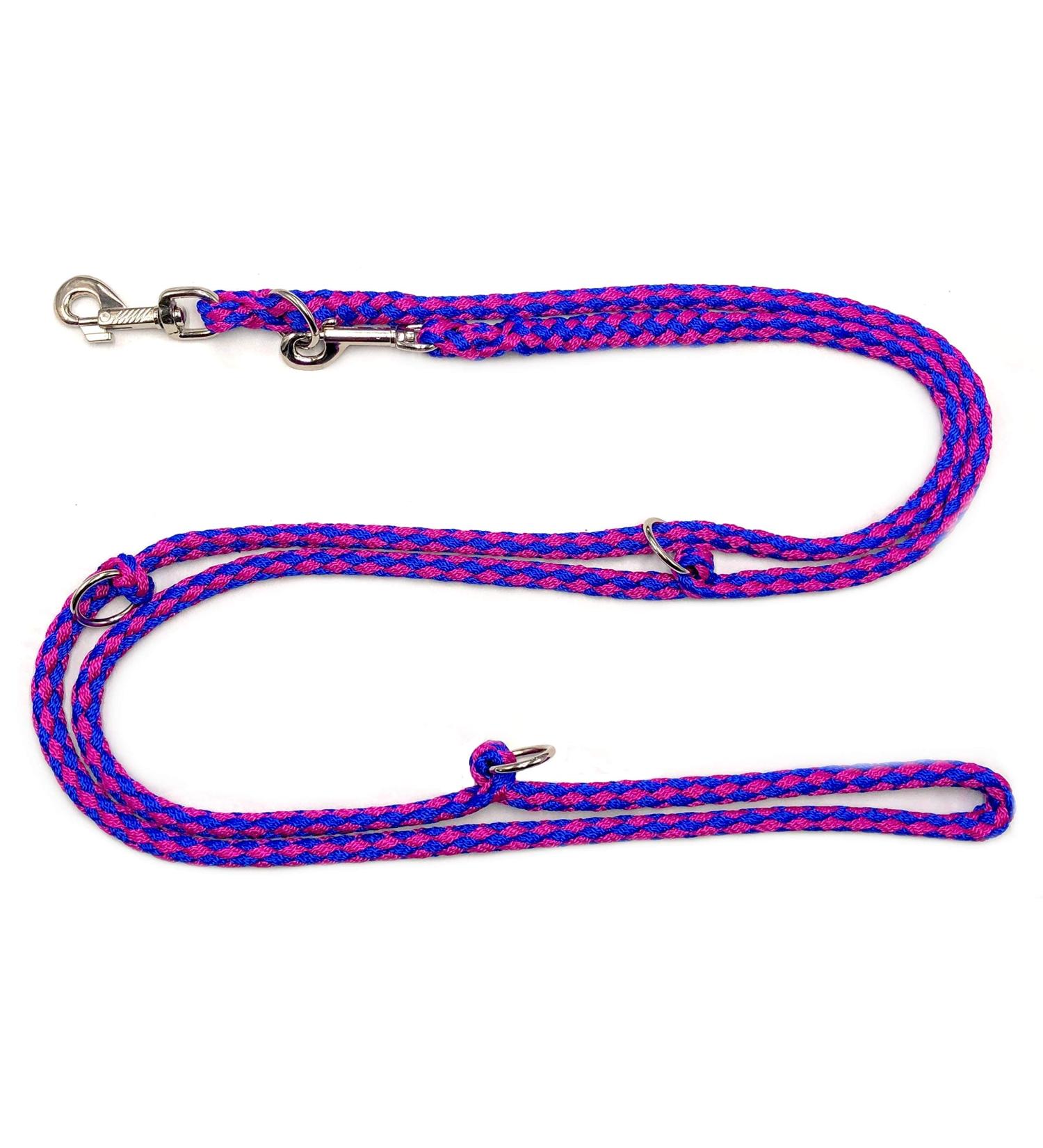 Dogeline Double leash Practice line for medium dogs up to 45 kg over 39 colors very stable (3.50 m malibu) 3.50 m blue-lilac