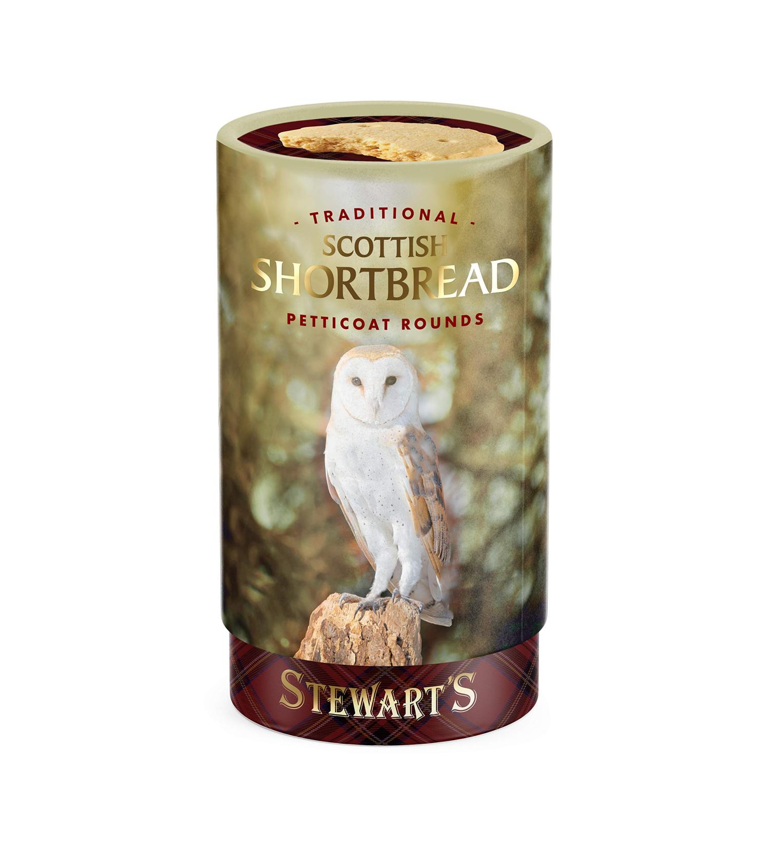 Stewart's - Barn Owl Shortbread Gifting Tube (150g) - Traditionally Made Luxury Scottish Shortbread Delicious Melt-in-Mouth Biscuits Ideal Grab Sized Treat to Share 40 Years Heritage - Buy Online on SooperMarket.com