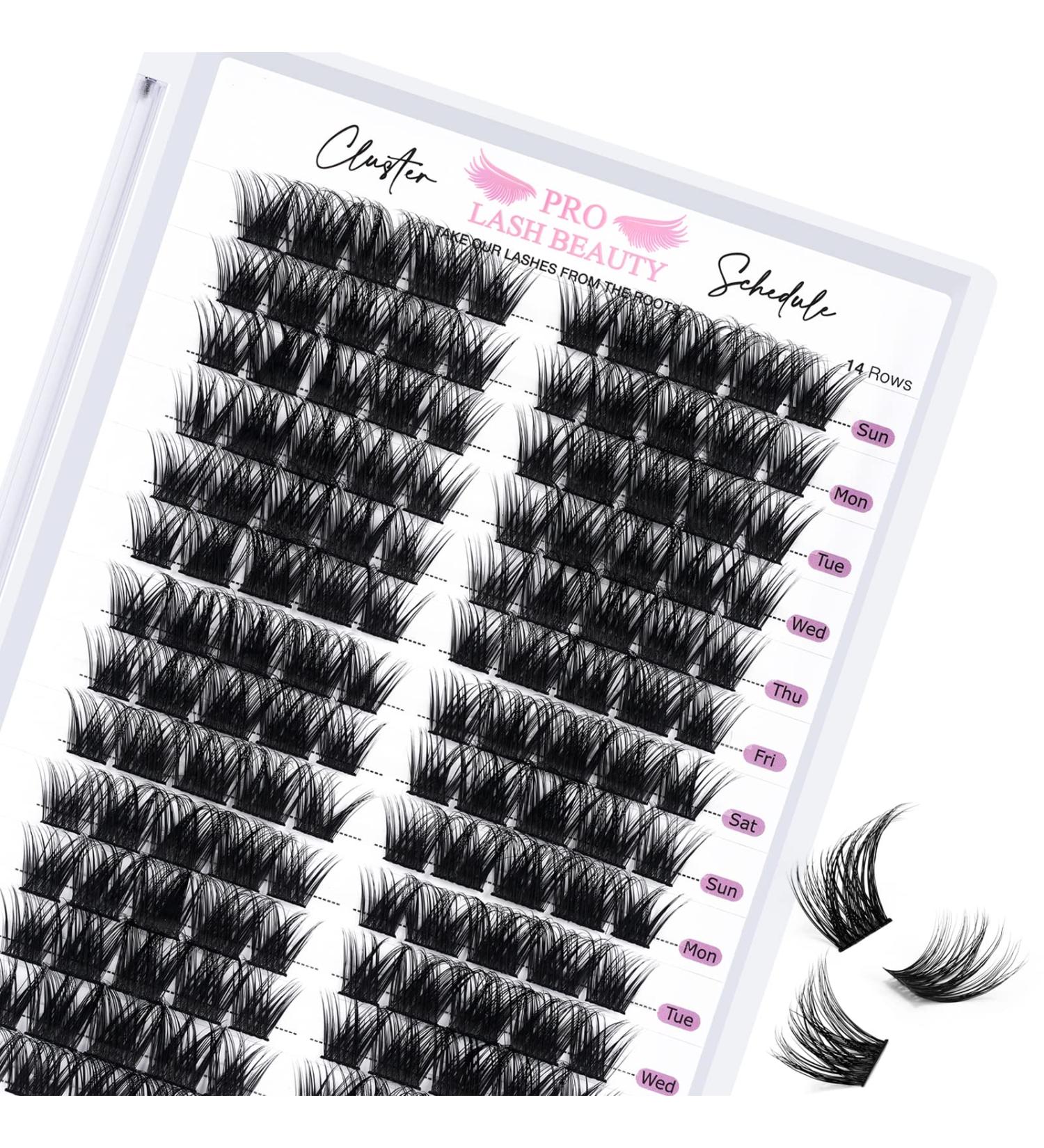 Lash Clusters 140 Pcs Cluster Lashes 14 Pairs Eyelash Clusters DIY Eyelash Extension Individual Cluster Eyelashes Mix Length Fluffy Super Thin Band Reusable Soft & Comfortable(Flipped-D-mix) mix Flipped - Buy Online on SooperMarket.com