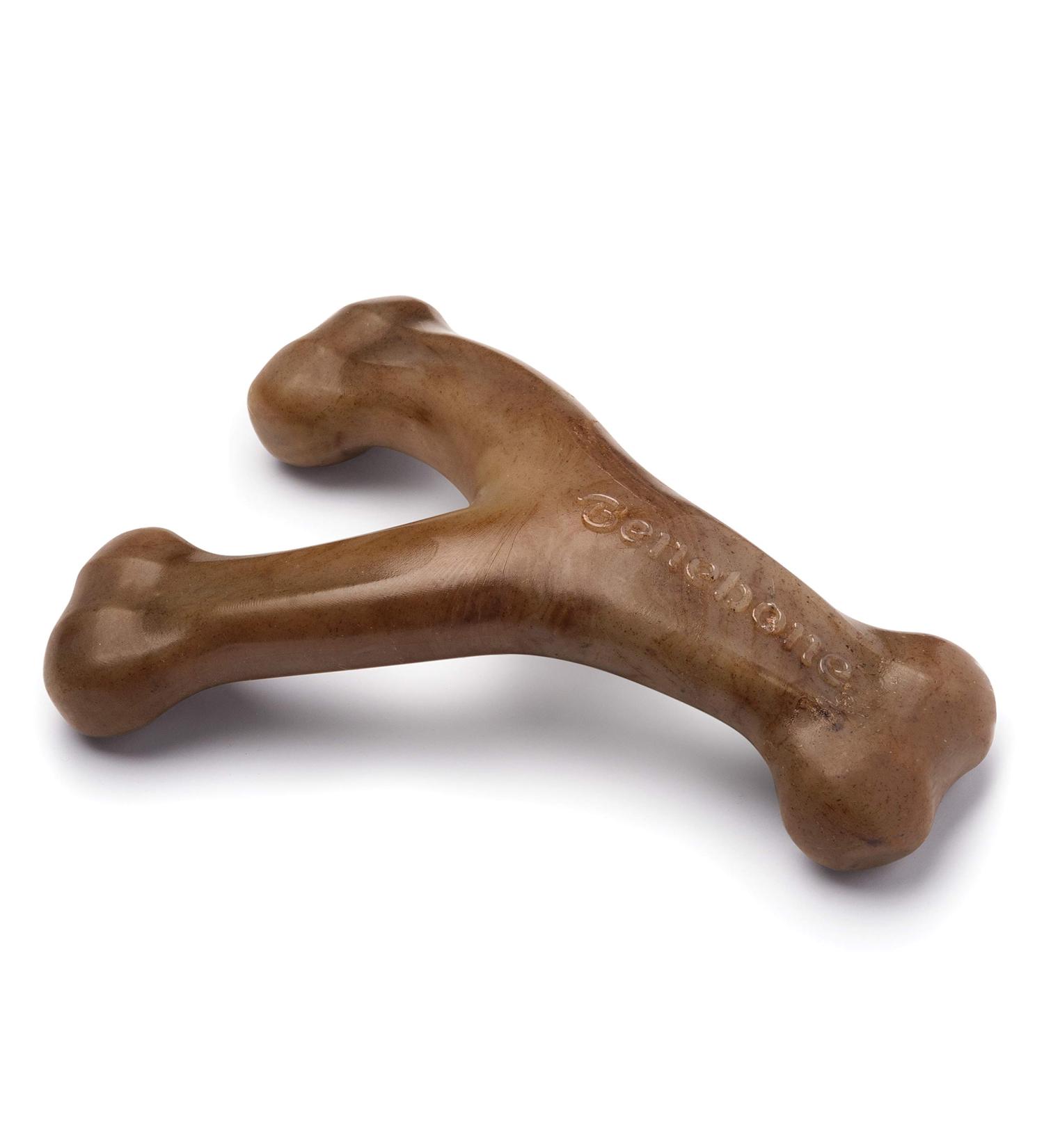 Benebone Real Bacon Wishbone Dog Chew Toy - Durable & Made in USA for Aggressive Chewers - Buy Online on SooperMarket.com