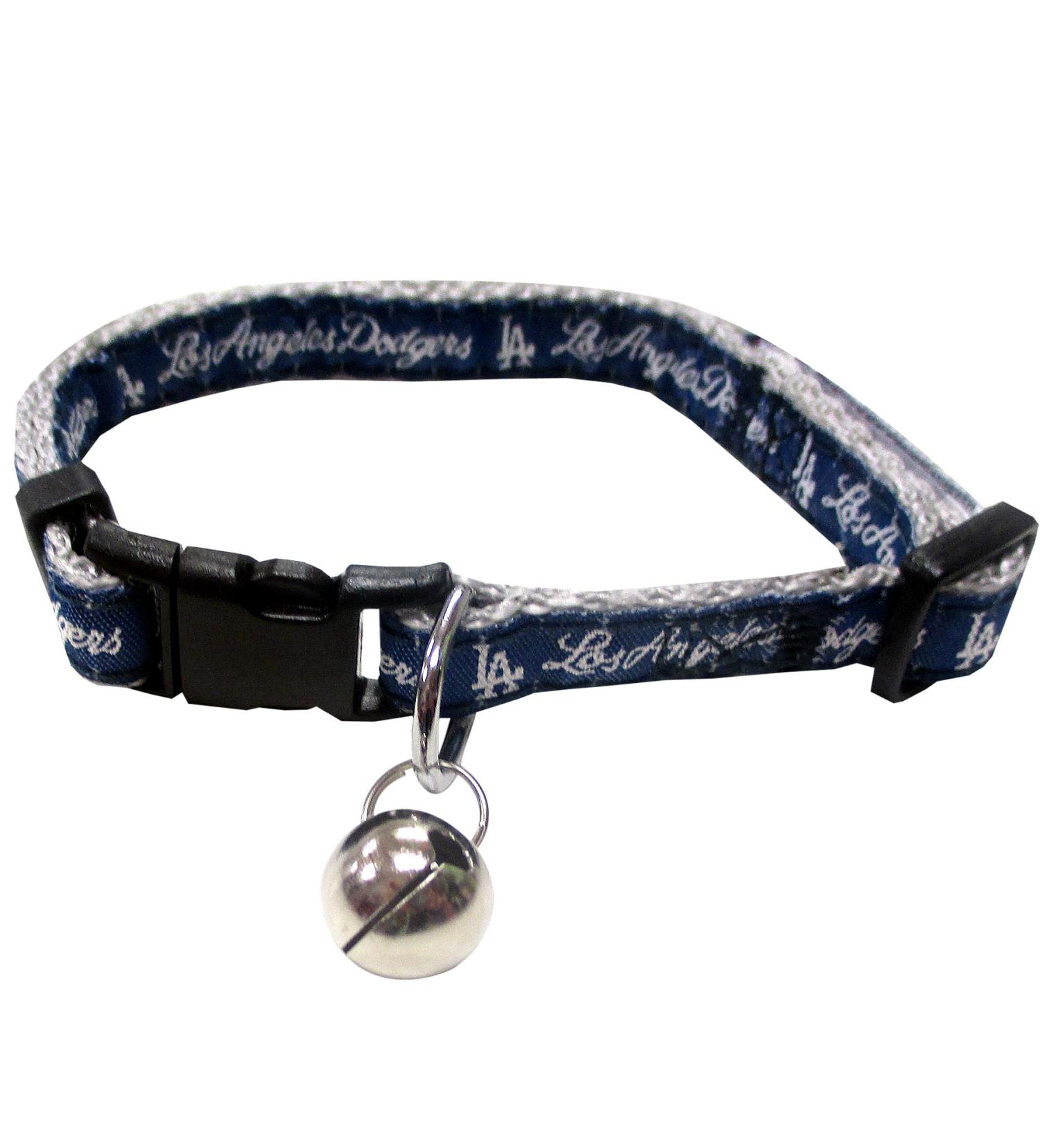 MLB CAT COLLAR. - LOS ANGELES DODGERS CAT COLLAR. - Strong & Adjustable BASEBALL Cat Collars with Metal Jingle Bell