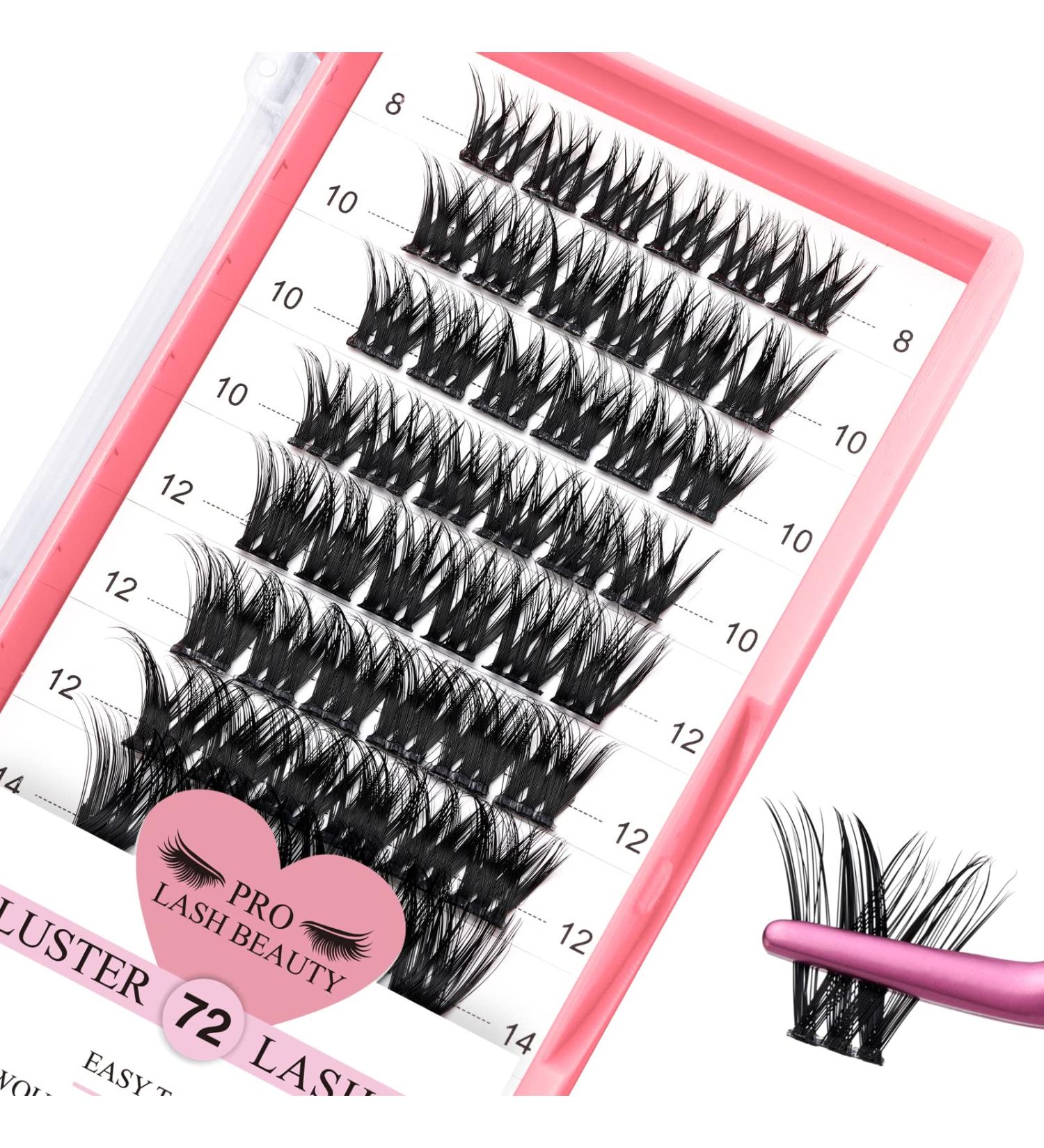 72 Pcs Easy to Apply DIY Eyelash Extension Individual Lashes D-8-16mix - Adore Lash Clusters with Thin Band - Buy Online on SooperMarket.com
