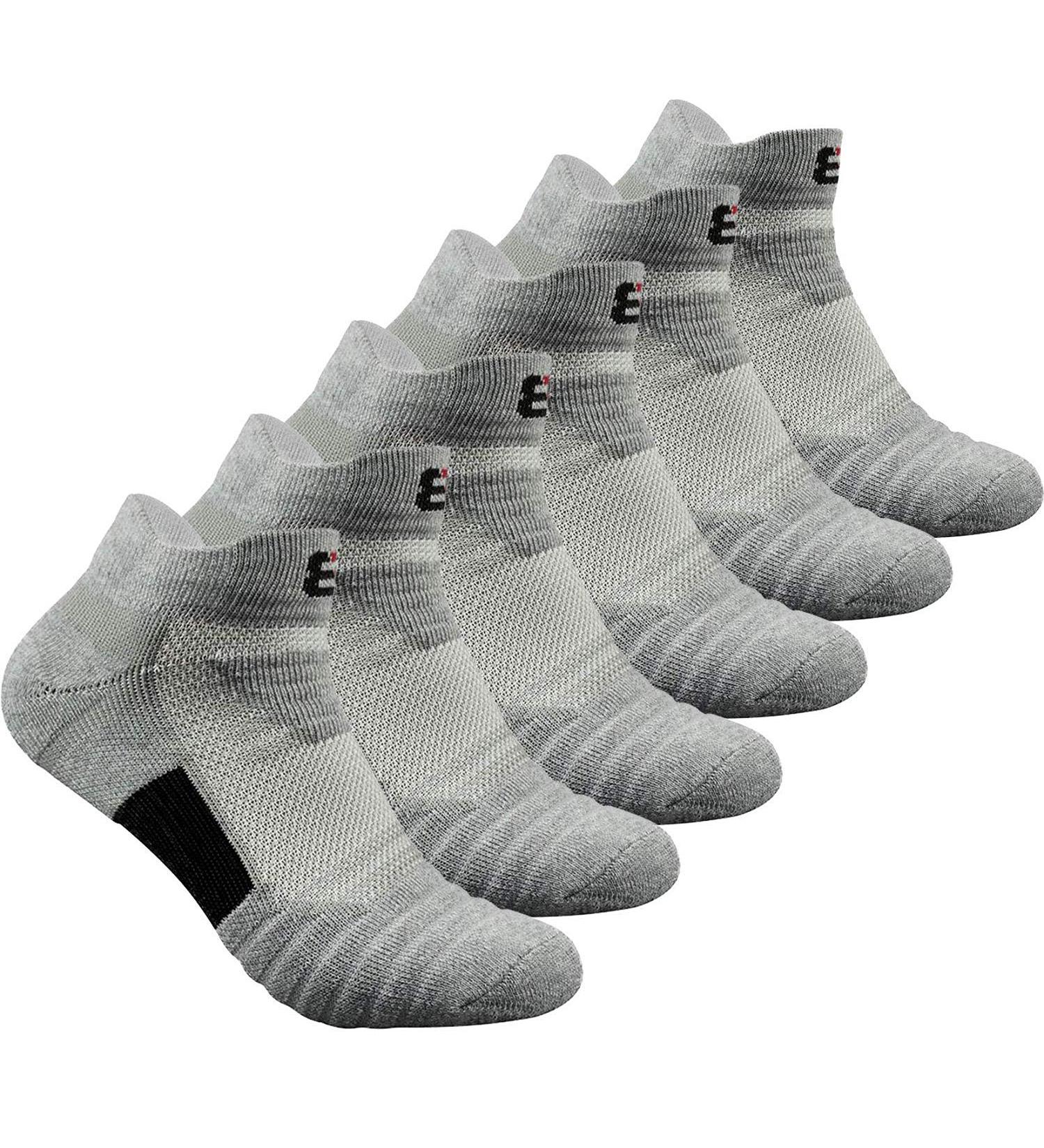 Belisy Men's Compression Athletic Socks - 6 Pack for Basketball & Running | Grey | Medium - Buy Online on SooperMarket.com