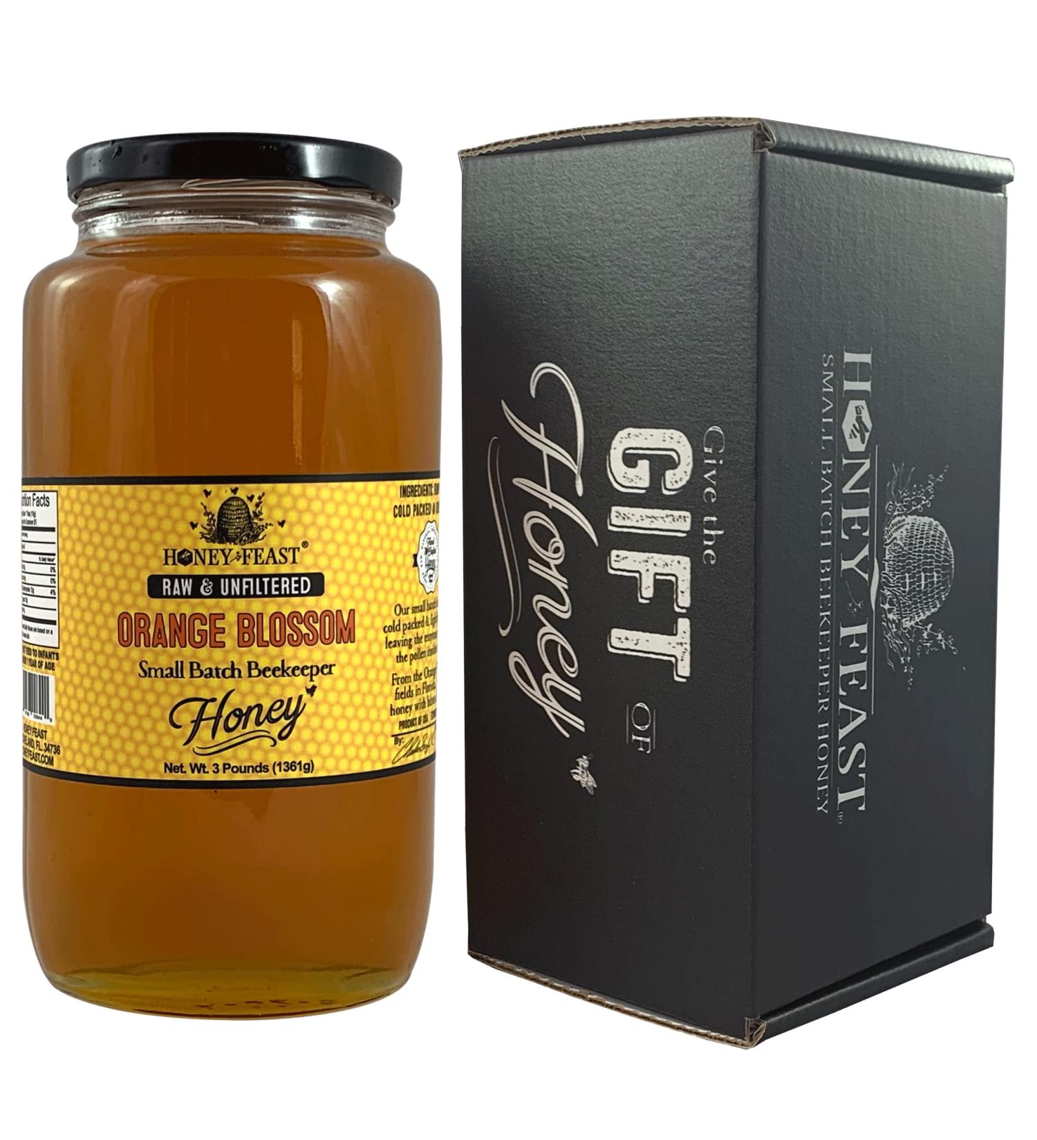 Raw Orange Blossom Honey from American Organic Sources - Unfiltered & Pure | Fresh Florida Superfood | 3lb - Buy Online on SooperMarket.com