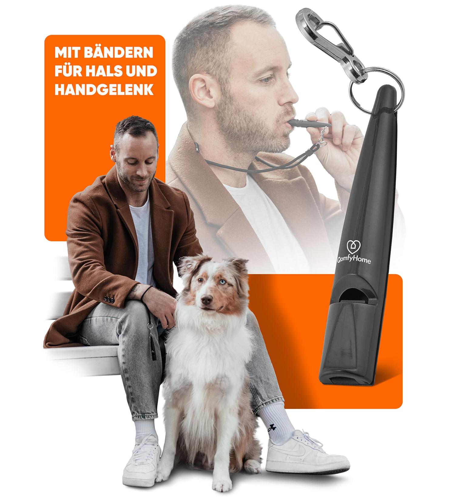 Qomfy Home Dog Pipe with Bracelet & Collar - Dark Anthracite | Ideal Dog Training Accessory & Recall Aid | Educational Dog Whistle - Buy Online on SooperMarket.com