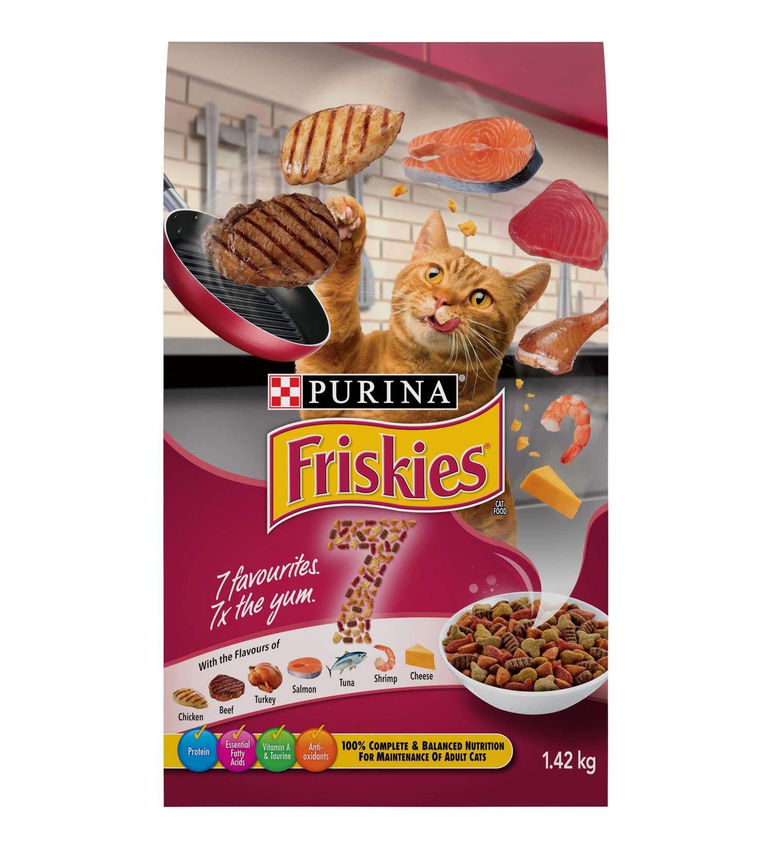 Friskies 7 Dry Cat Food - 1.42 kg Bag - Buy Online on SooperMarket.com