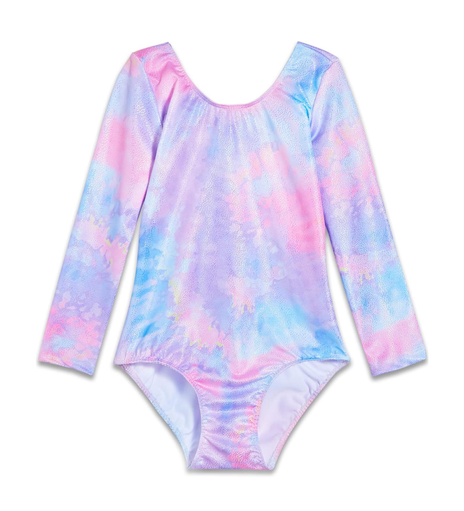 Sparkly Unicorn Rainbow Gymnastics Leotard for Girls | Long Sleeve Tumbling Outfit Age 2-9 Years | Tie Dye B 2-3T - Buy Online on SooperMarket.com