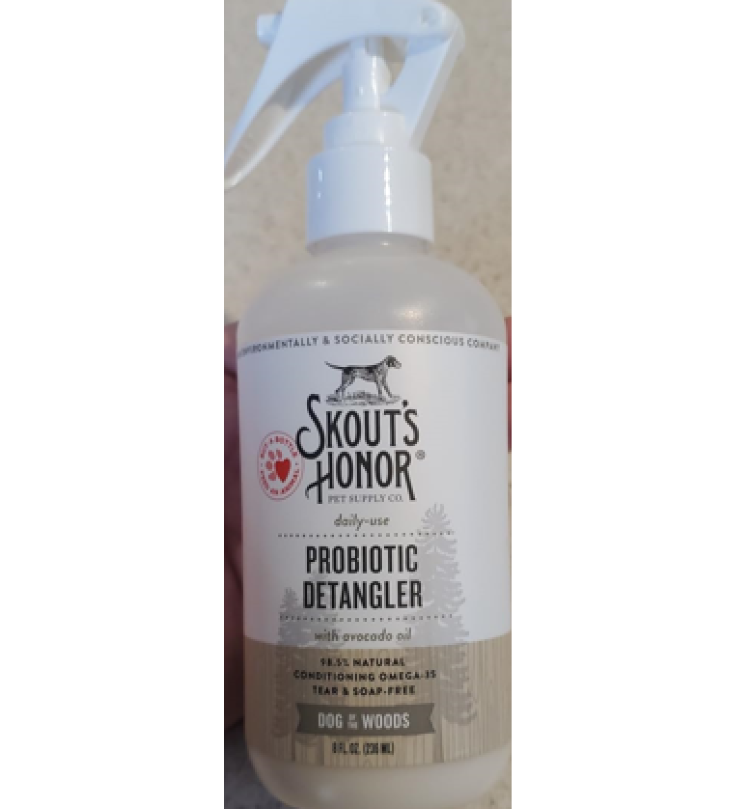  Probiotic Detangler - 8 fl. oz. - Hydrates and Deodorizes Fur, Supports Pets Natural Defenses, PH-Balanced and Sulfate Free with Avocado Oil