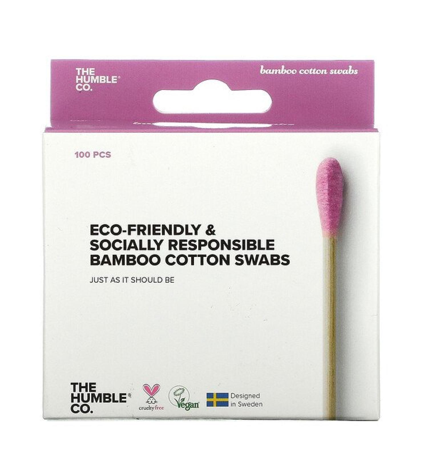The Humble Co. Bamboo Cotton Swabs Purple 100 Swabs