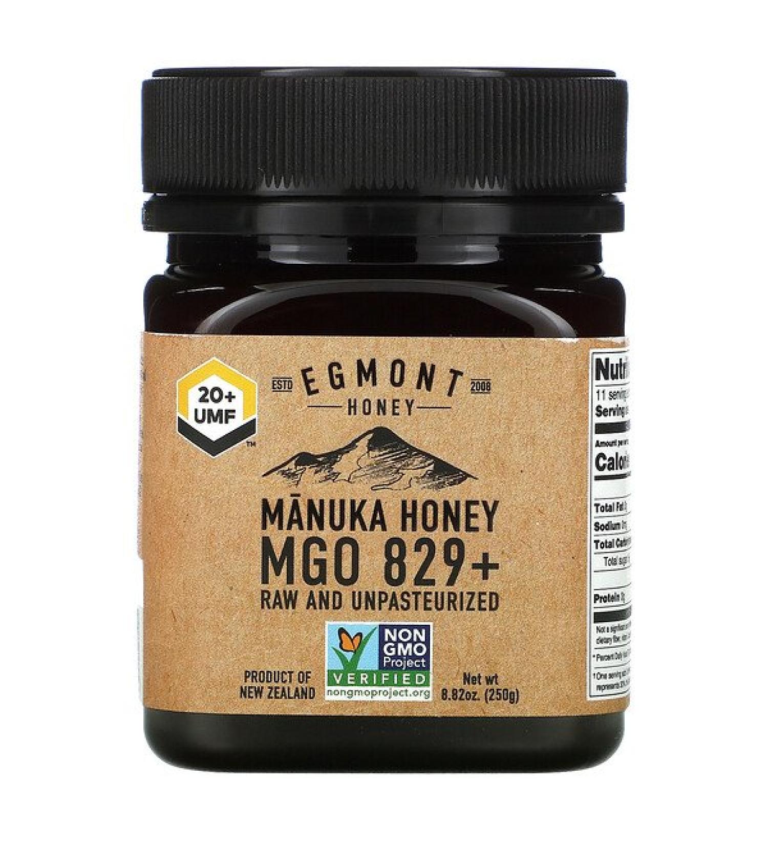 Egmont Honey Manuka Honey Raw And Unpasteurized 829+ MGO  8.82 oz (250 g)