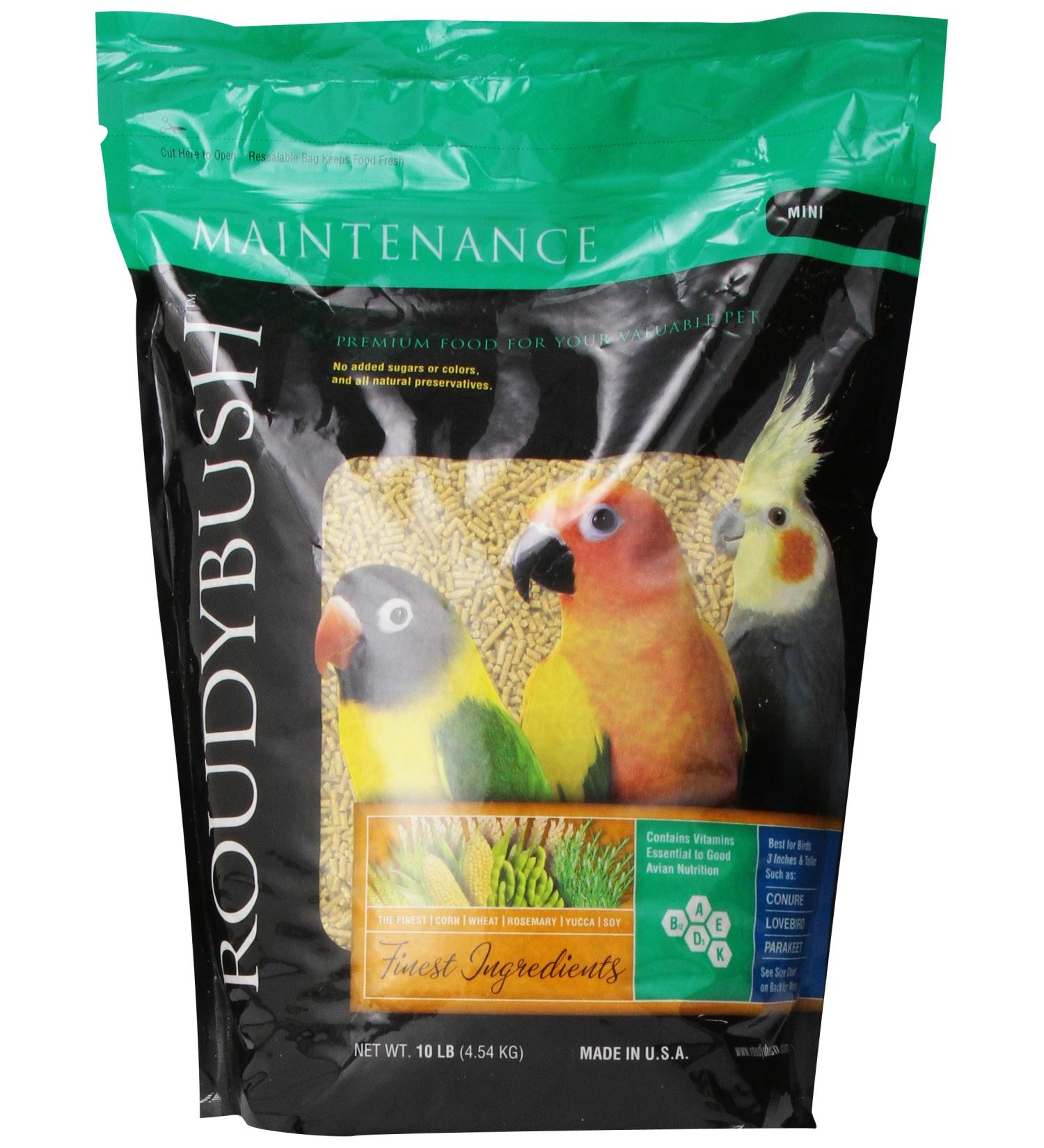 RoudyBush Daily Maintenance Bird Food Mini 10lb - High-Quality Nutrition for Small Birds - Buy Online on SooperMarket.com
