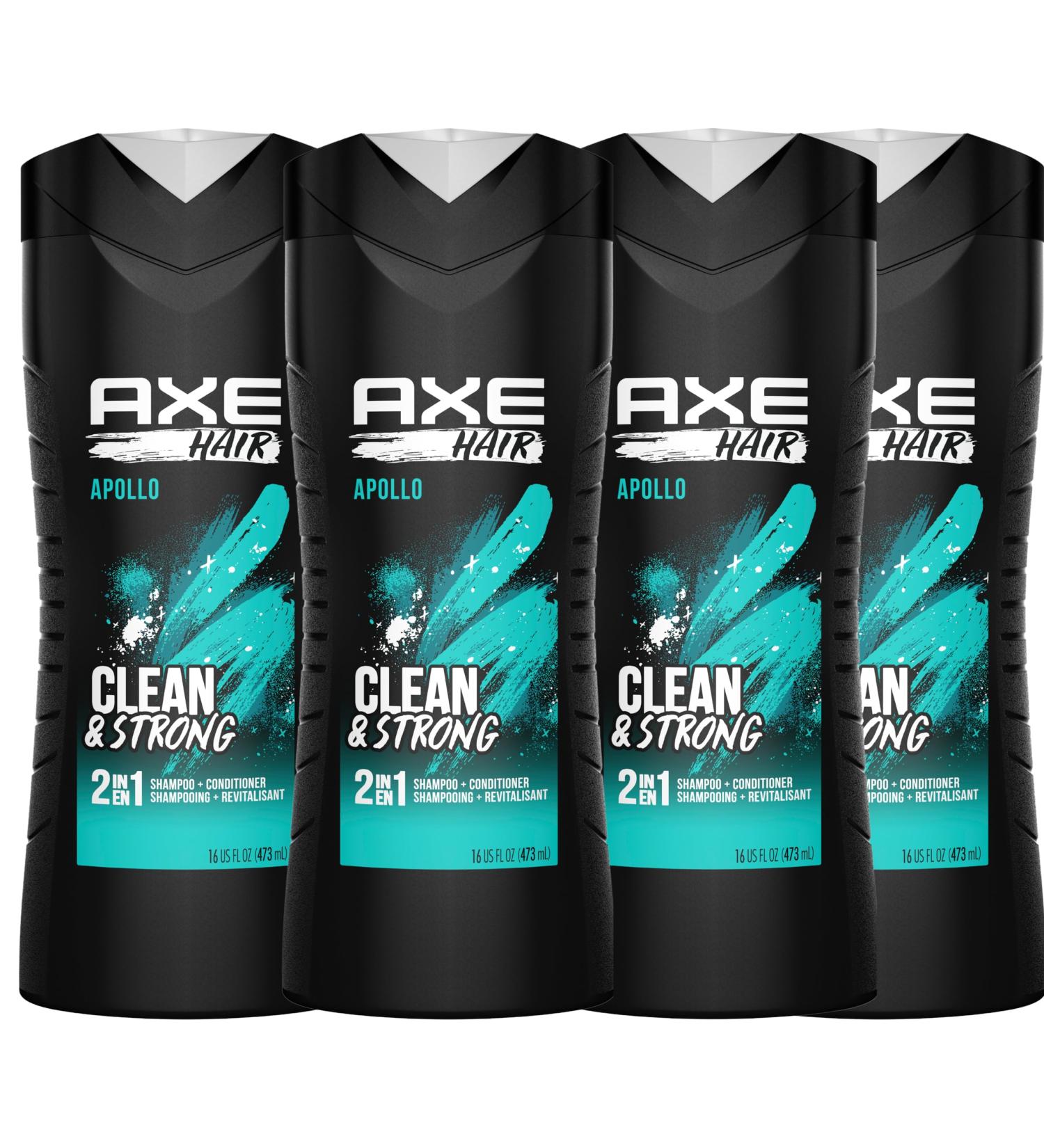 AXE 2-in-1 Shampoo and Conditioner for Clean & Strong Hair Apollo all-in-one for men 473 ml (Pack of 4) - Buy Online on SooperMarket.com