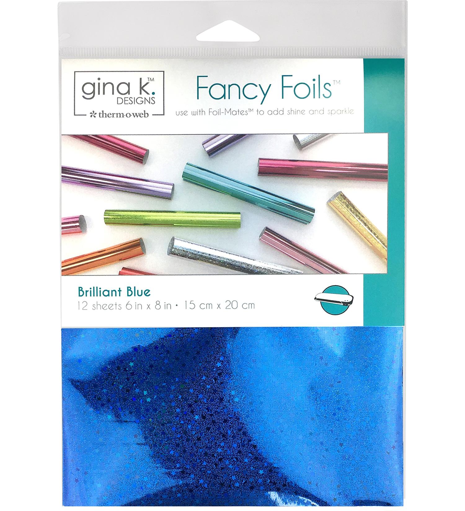 Gina K. Designs for Therm O Web Fancy Foil 6X8 12/Pkg  6 Inch x 8 Inch Sheets  Brilliant Blue