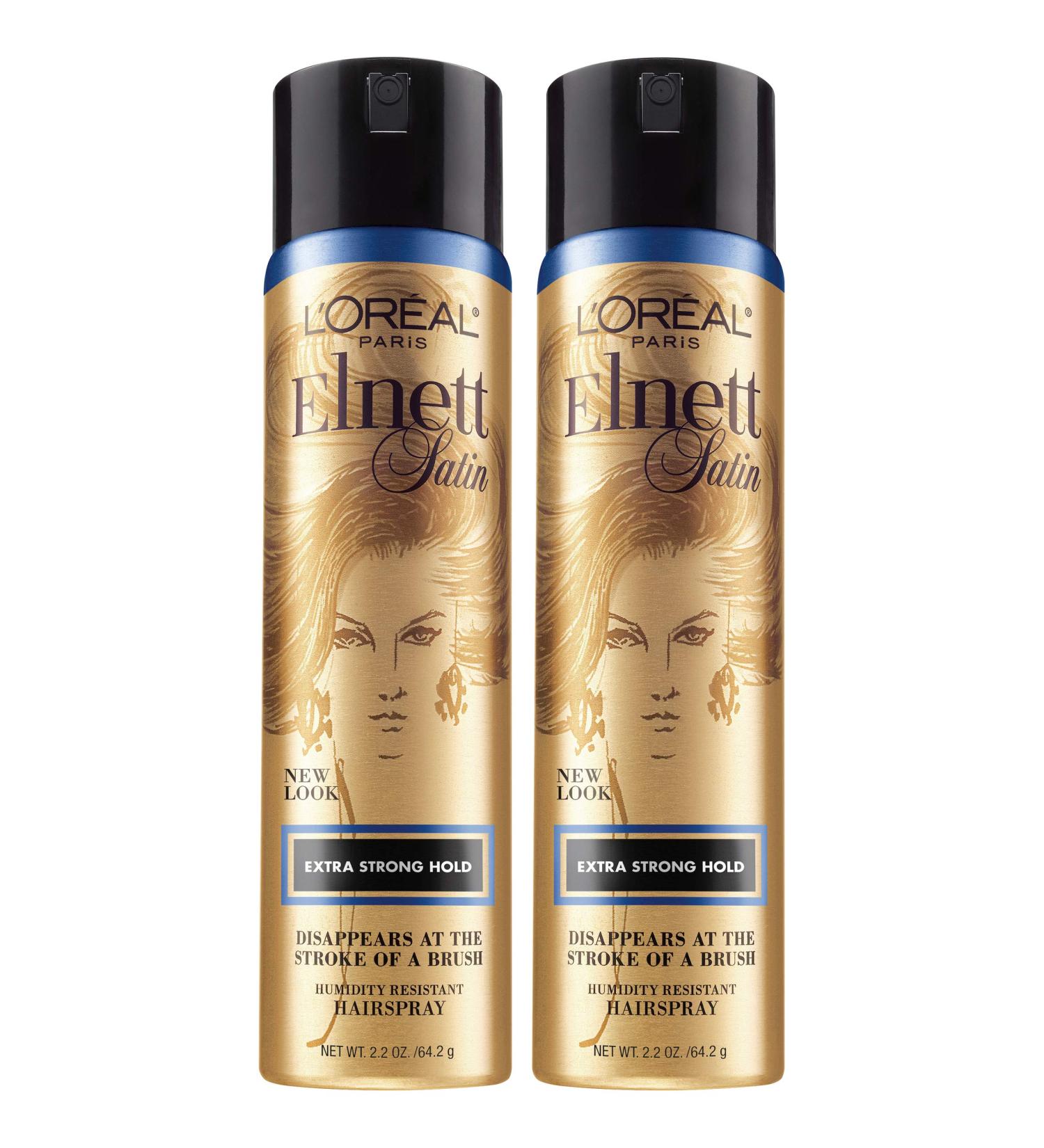 L'Oreal Paris Hair Care Elnett Extra Strong Hold Travel Size Hairspray Long Lasting Plus Humidity Resistant Hair Spray 2.2 Ounce (2 Count) Unscented 2.2 Ounce (Pack of 2) - Buy Online on SooperMarket.com