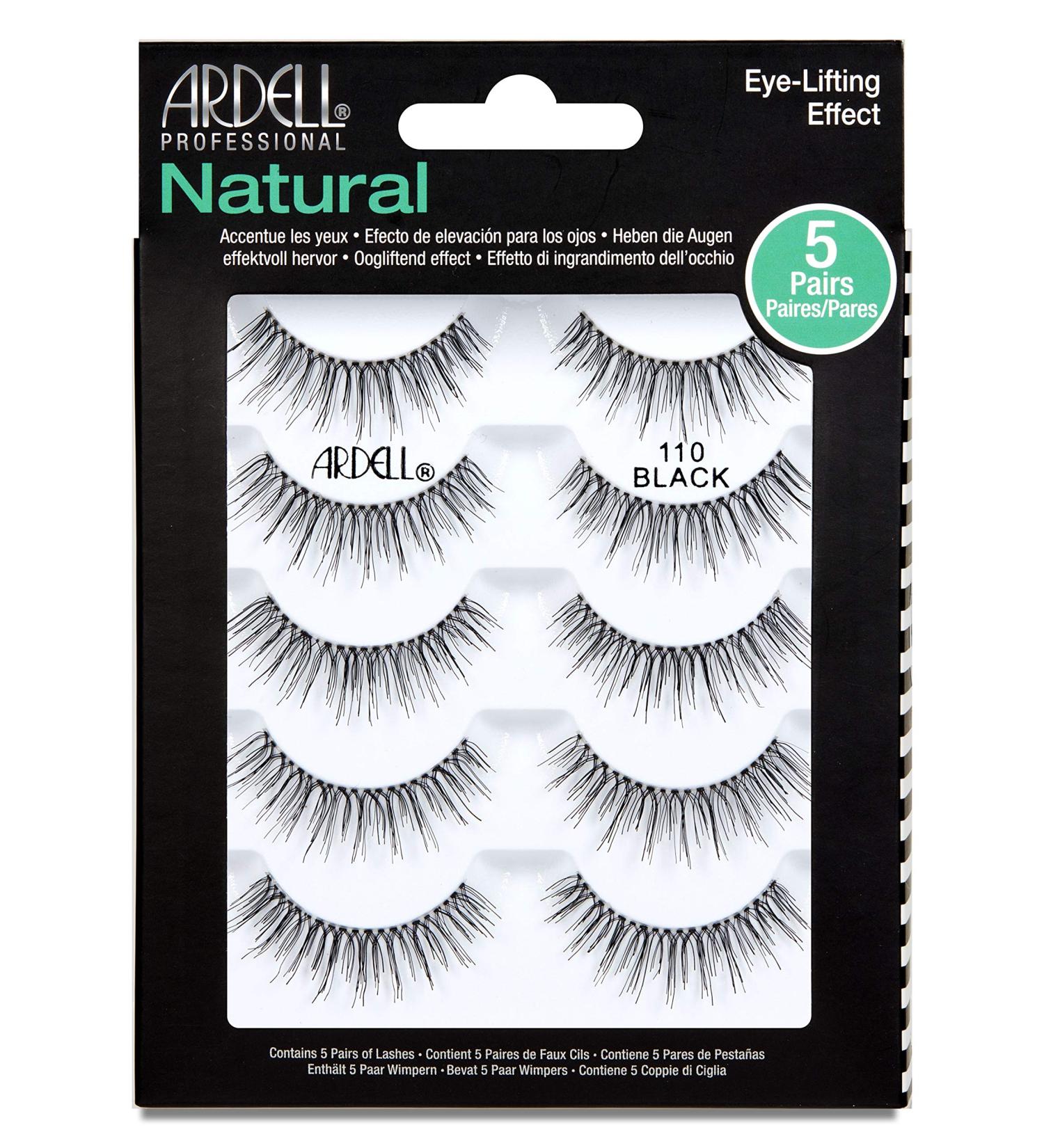 Ardell False Eyelashes, Natural 110, 5 pair + bonus pair Multipack for Eye-Lifting Effect