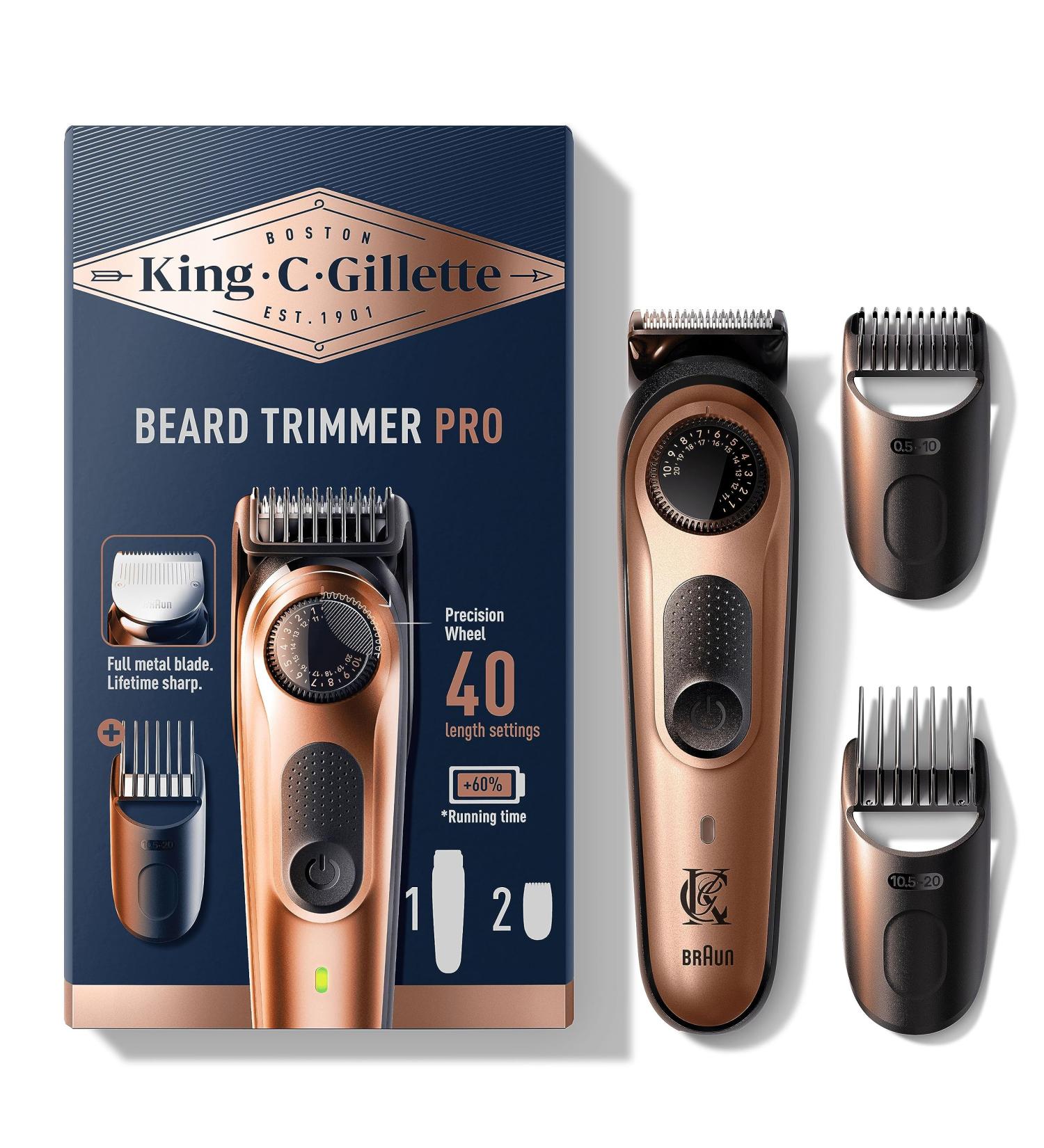 King C. Gillette Men's Beard Trimmer PRO - 40 Precision Beard Lengths - Buy Online on SooperMarket.com