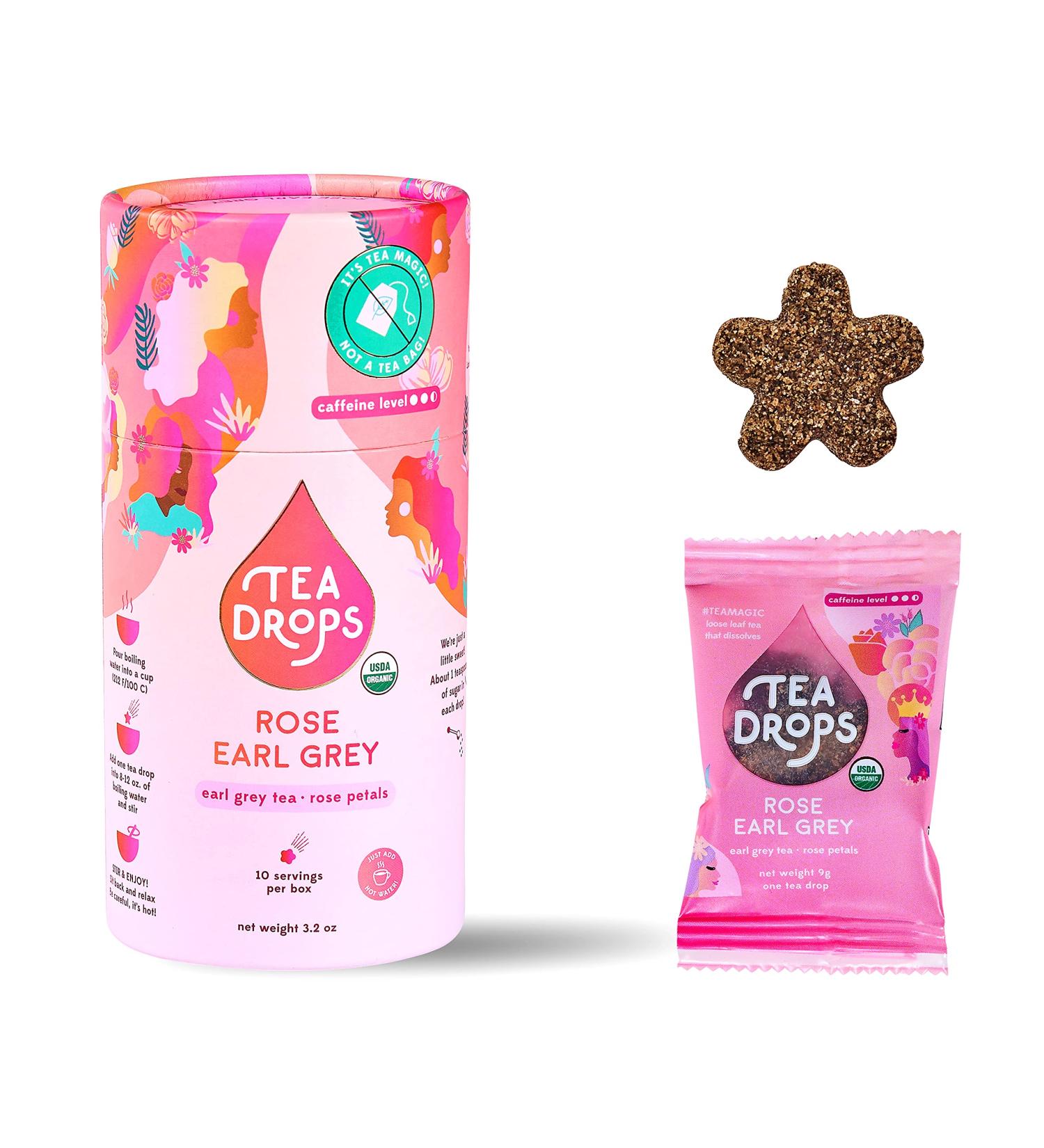 Organic Loose Leaf Tea Drops - Rose Earl Grey | 10 Convenient Servings - Buy Online on SooperMarket.com